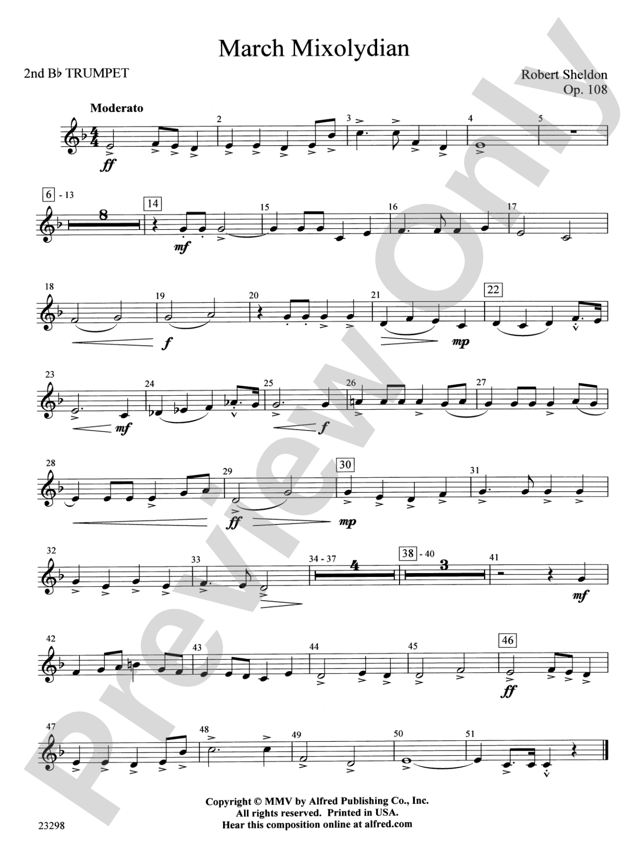 March Mixolydian: 2nd B-flat Trumpet