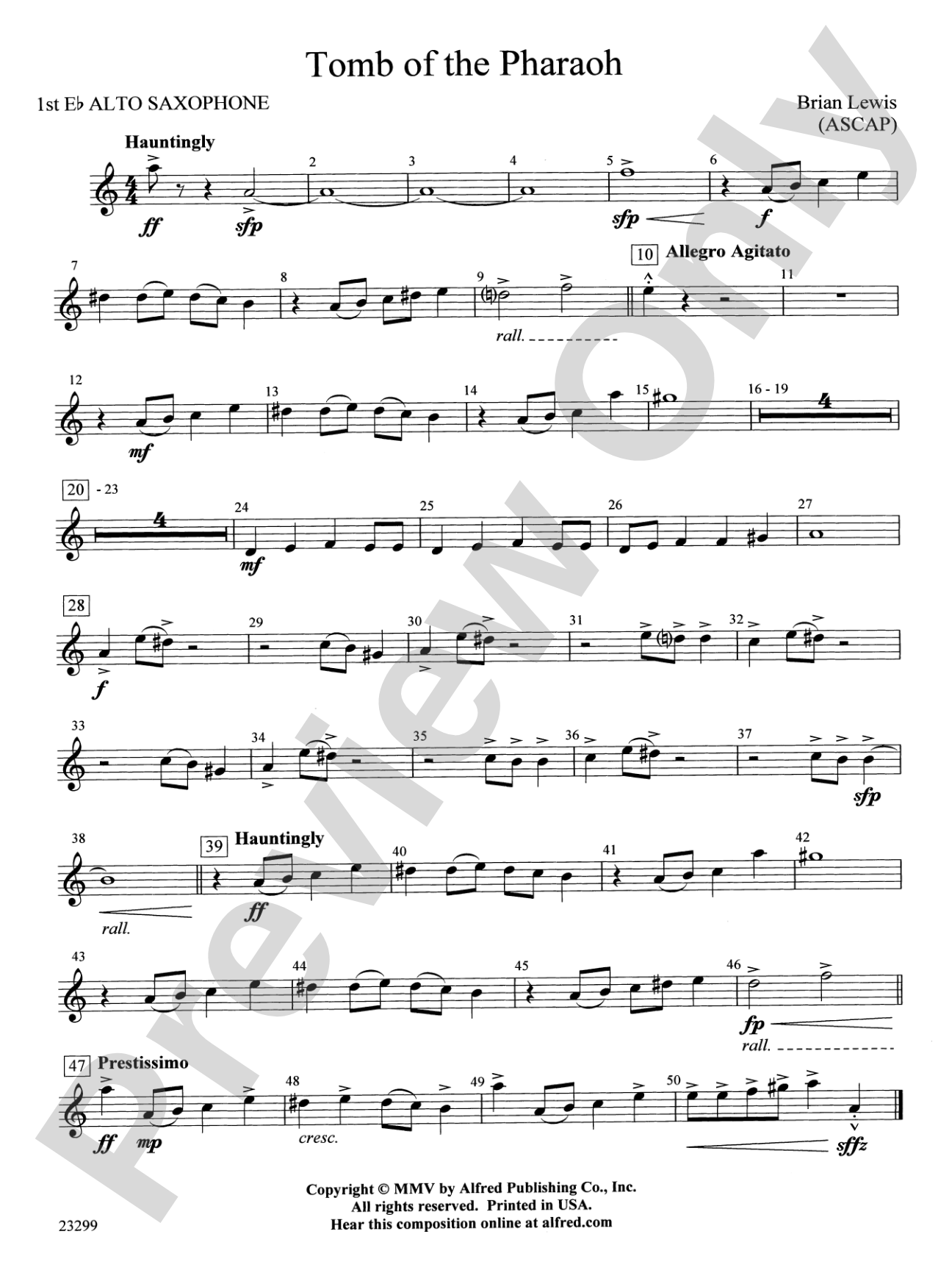 Tomb of the Pharaoh: E-flat Alto Saxophone