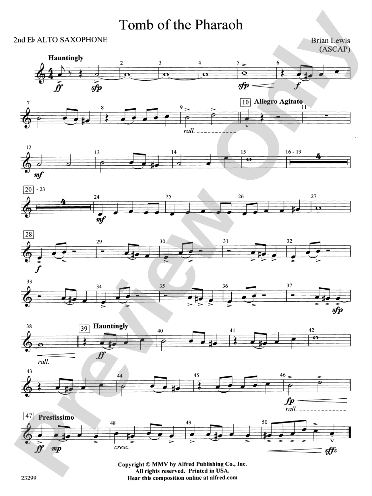 Tomb of the Pharaoh: 2nd E-flat Alto Saxophone
