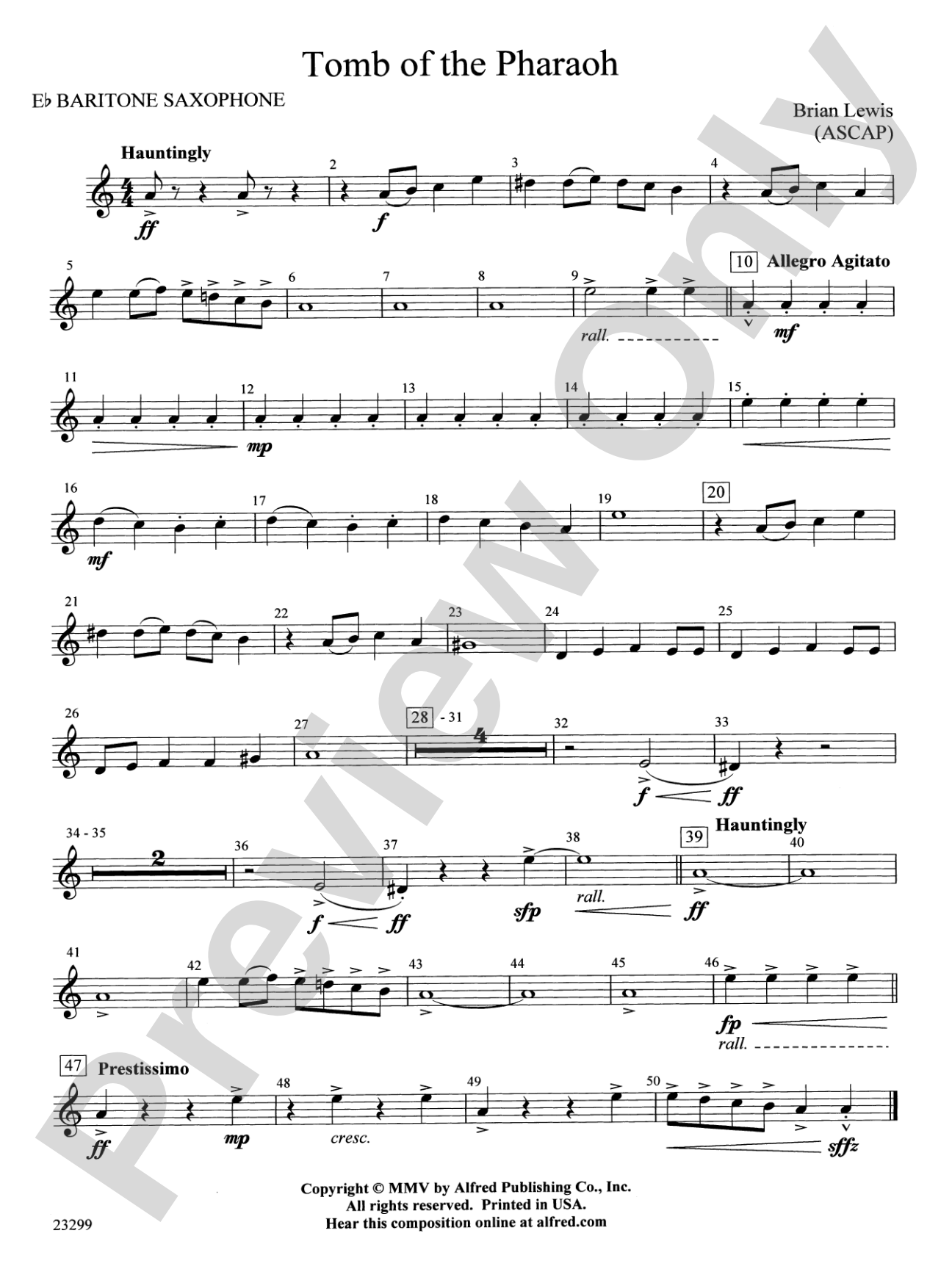 Tomb of the Pharaoh: E-flat Baritone Saxophone