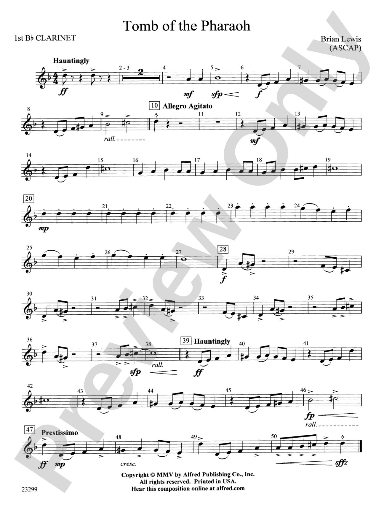 Tomb of the Pharaoh: 1st B-flat Clarinet