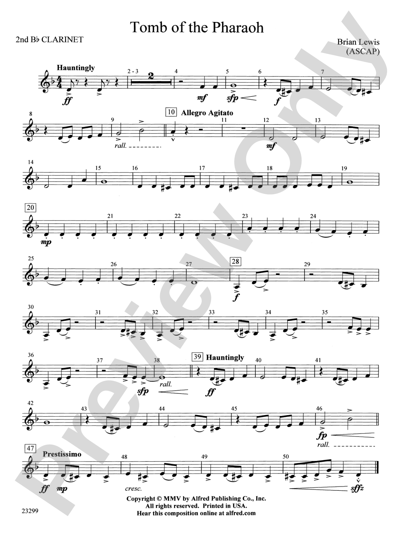 Tomb of the Pharaoh: 2nd B-flat Clarinet