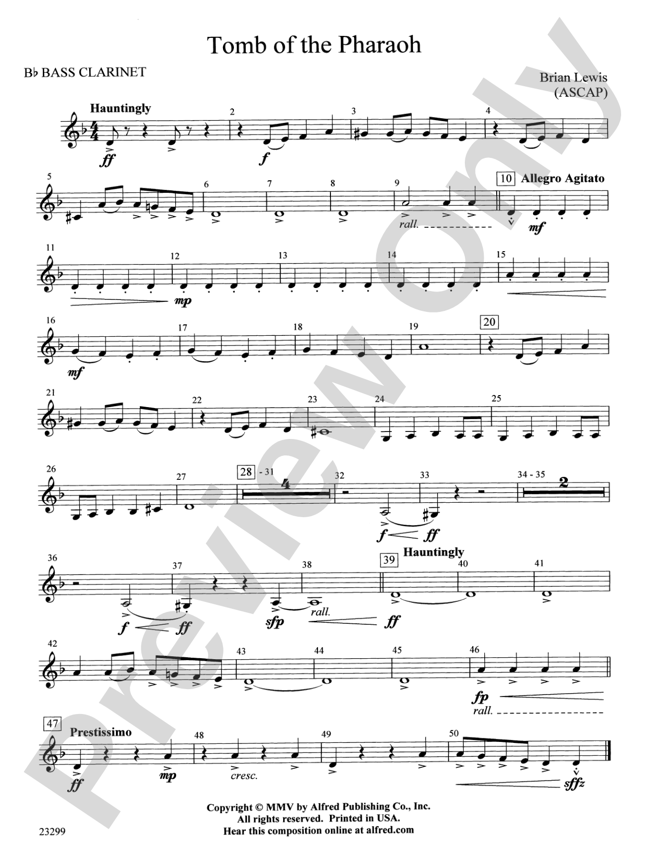 Tomb of the Pharaoh: B-flat Bass Clarinet