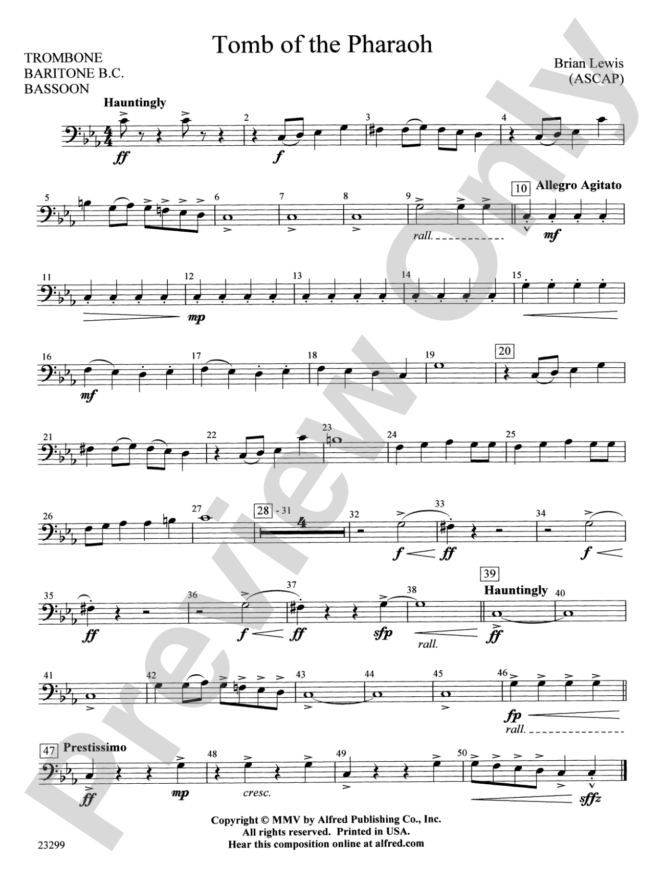 Tomb of the Pharaoh: 1st Trombone
