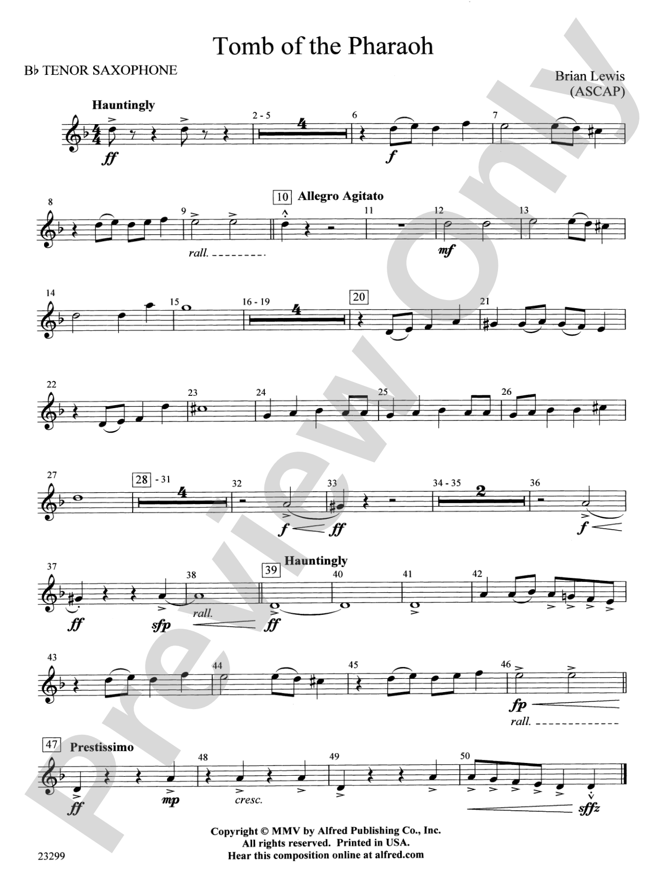 Tomb of the Pharaoh: B-flat Tenor Saxophone