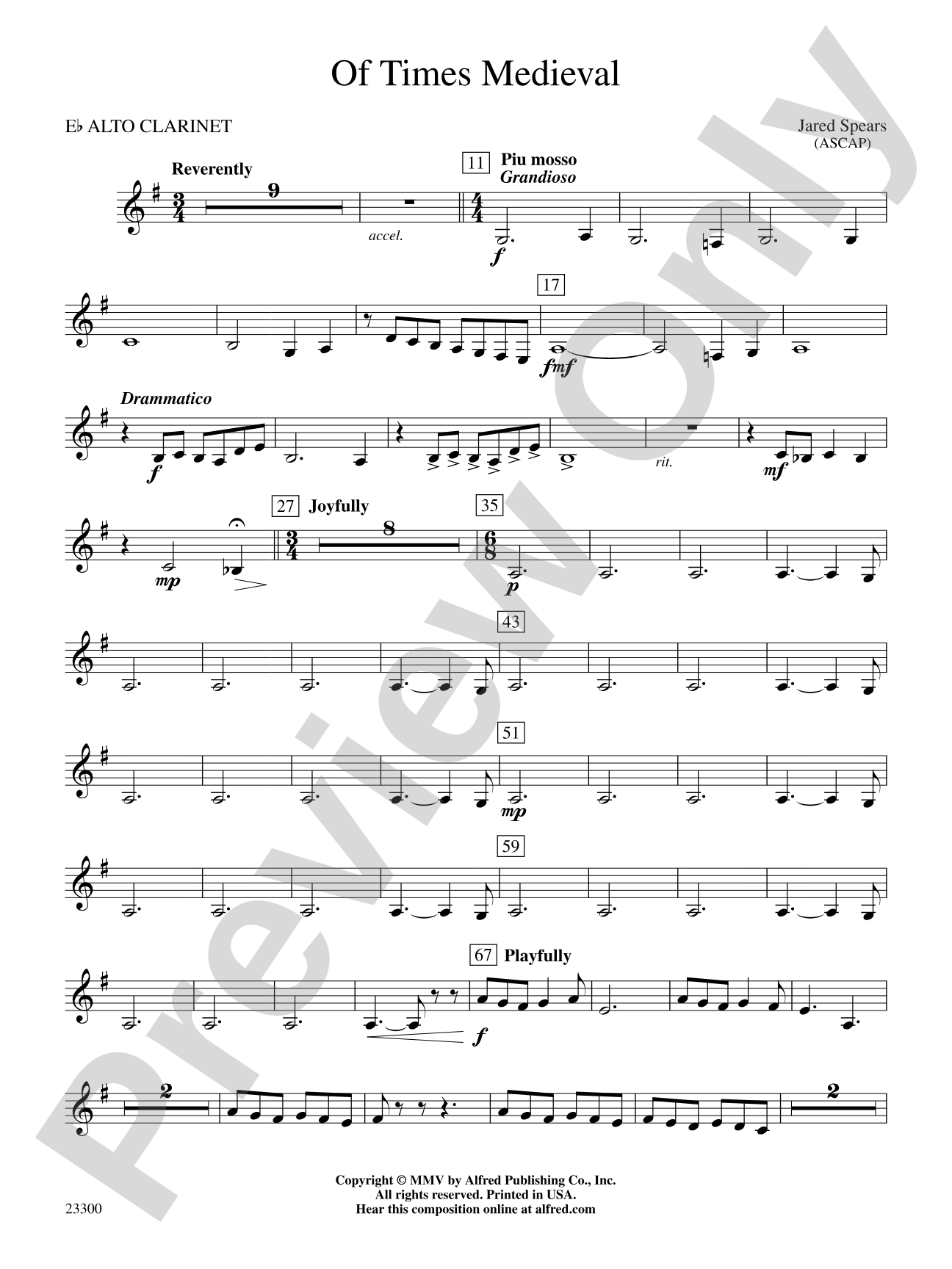 Of Times Medieval: E-flat Alto Clarinet