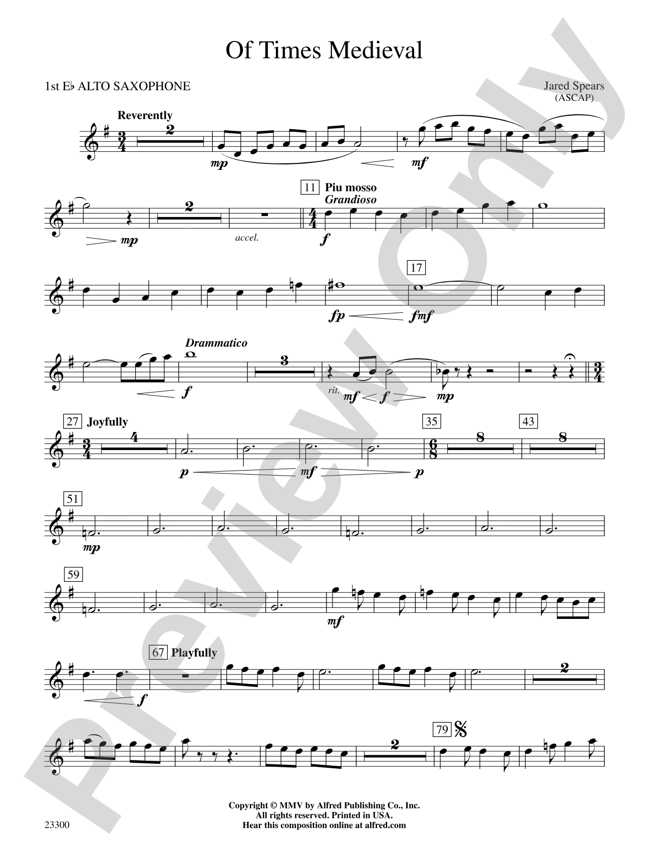 Of Times Medieval: E-flat Alto Saxophone