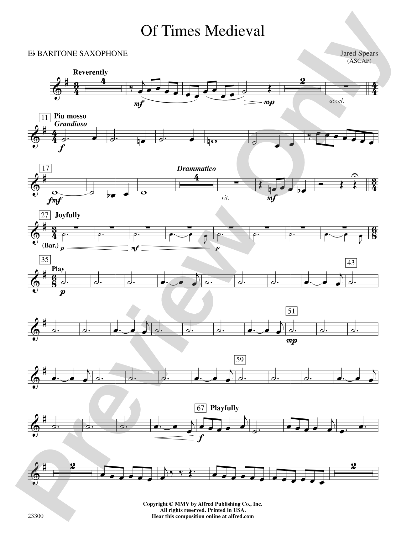 Of Times Medieval: E-flat Baritone Saxophone