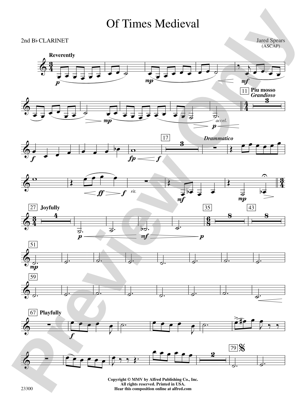 Of Times Medieval: 2nd B-flat Clarinet