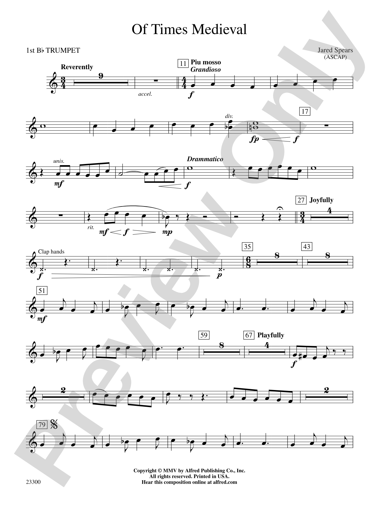 Of Times Medieval: 1st B-flat Trumpet