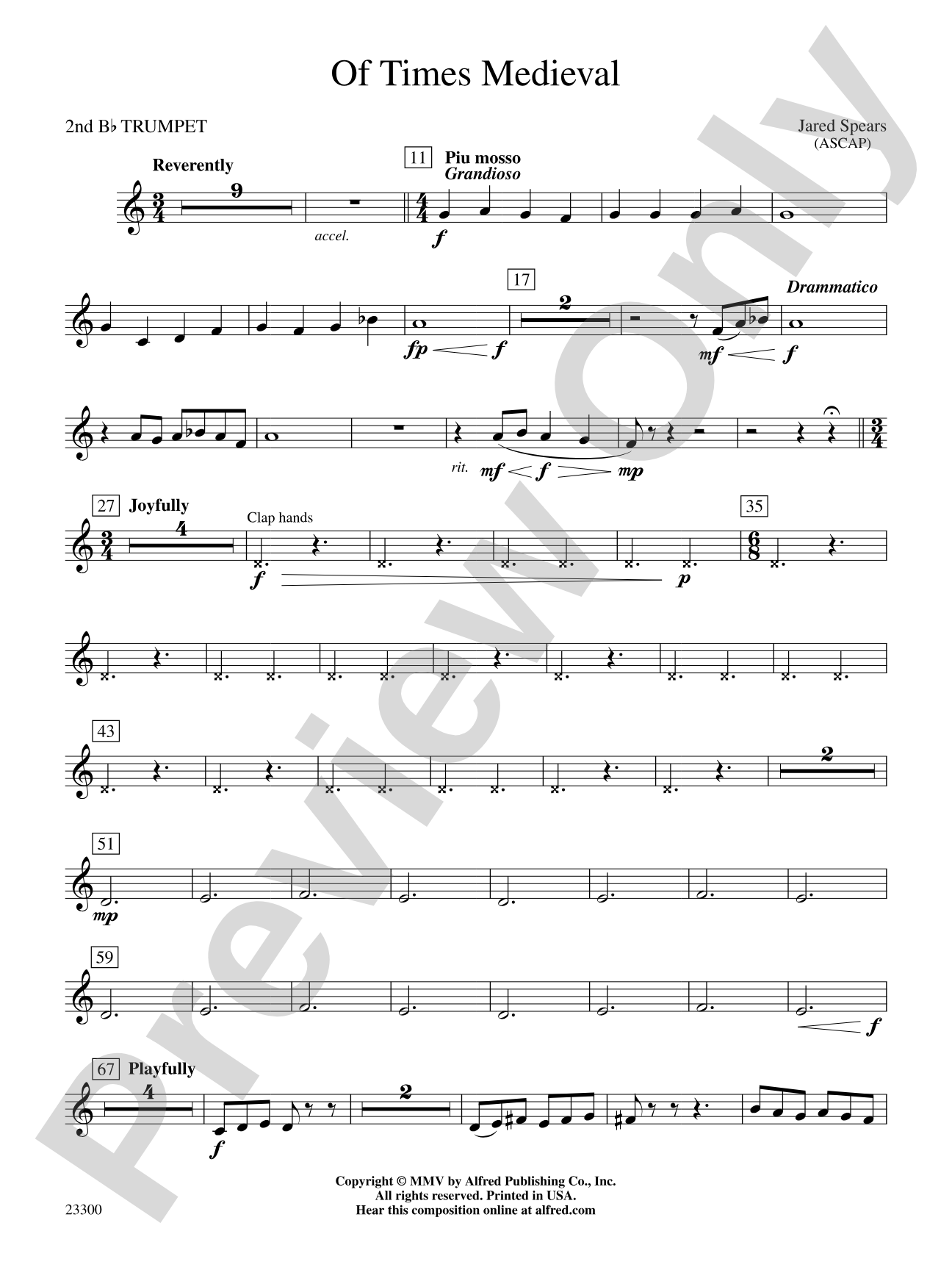 Of Times Medieval: 2nd B-flat Trumpet