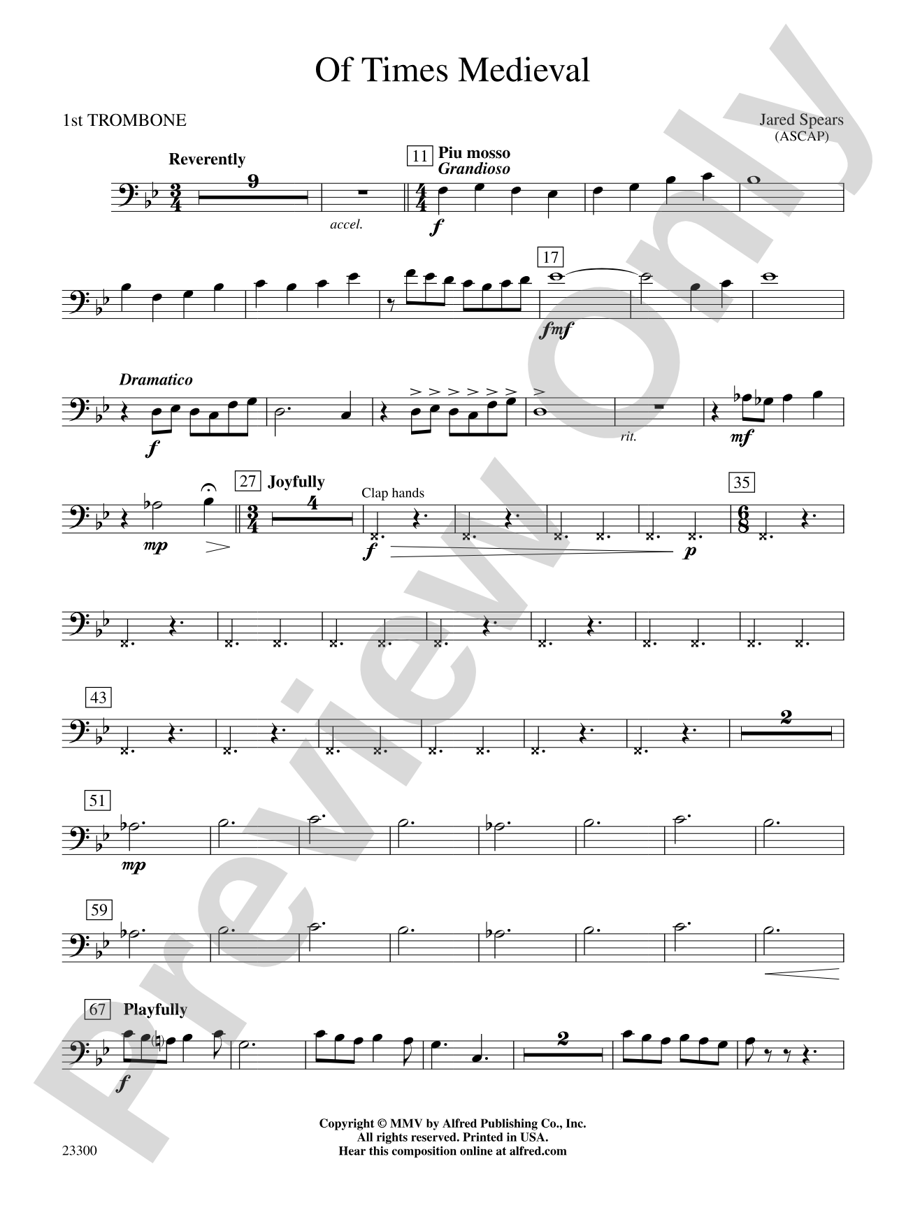 Of Times Medieval: 1st Trombone