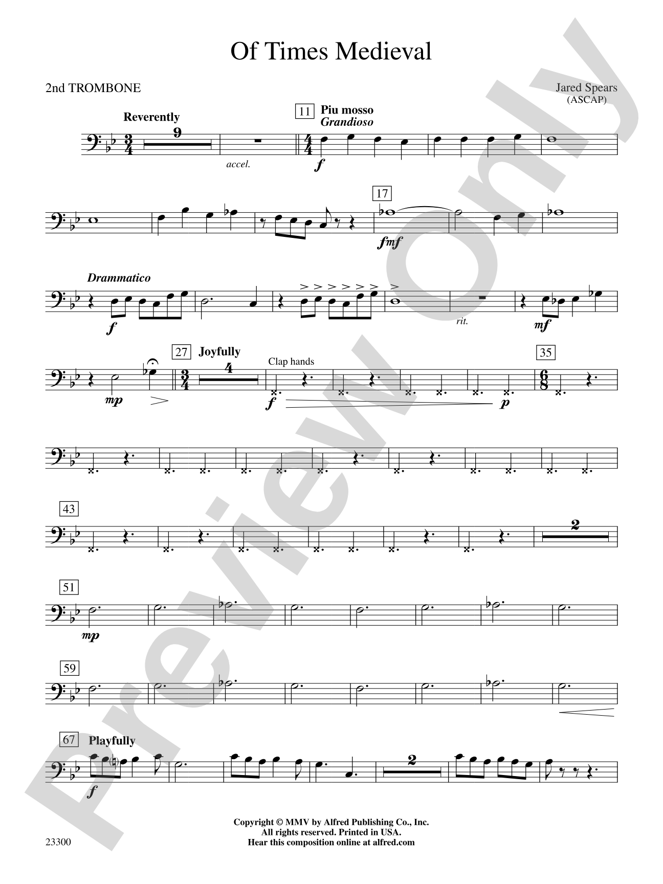 Of Times Medieval: 2nd Trombone