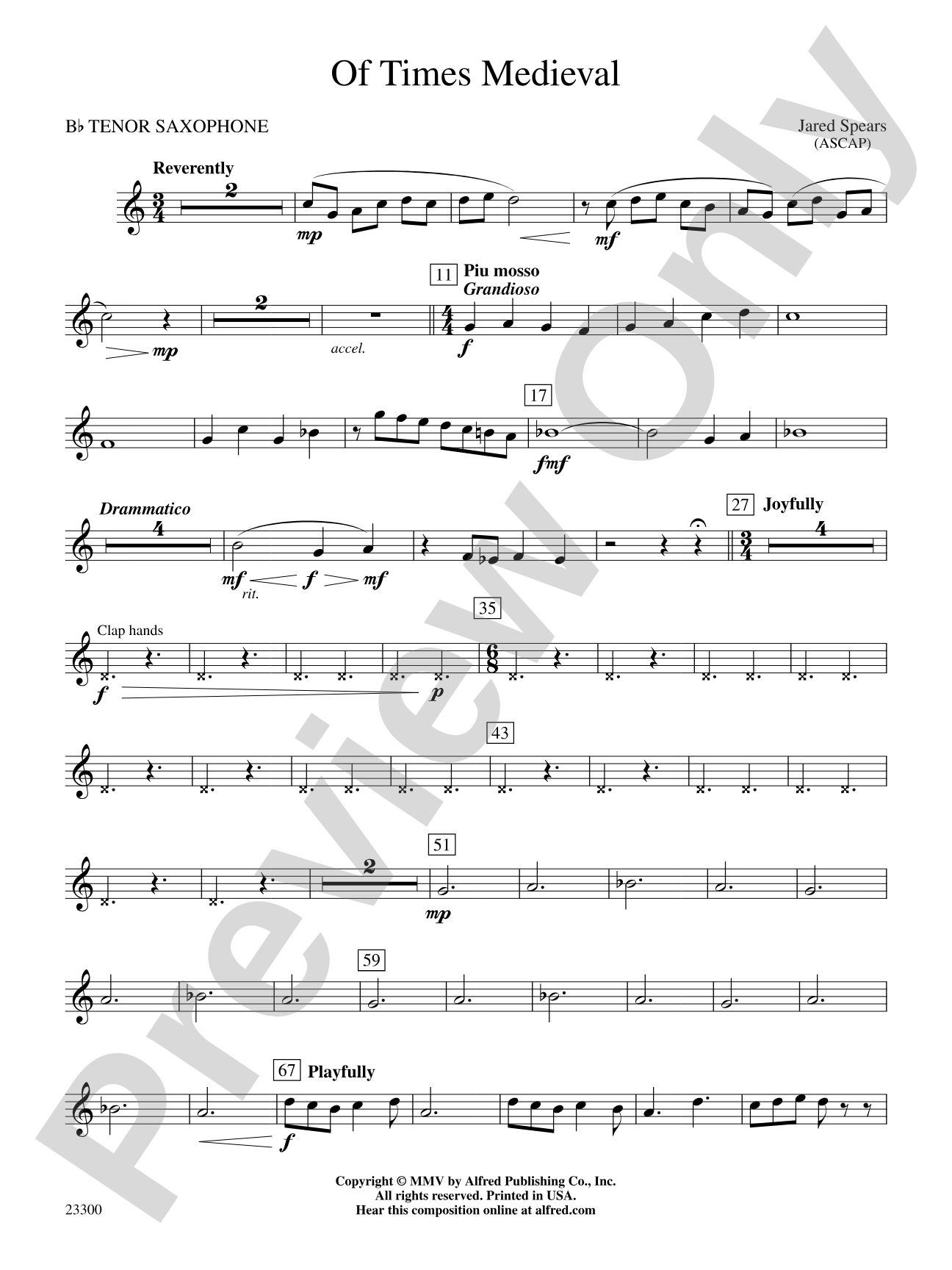 Of Times Medieval: B-flat Tenor Saxophone