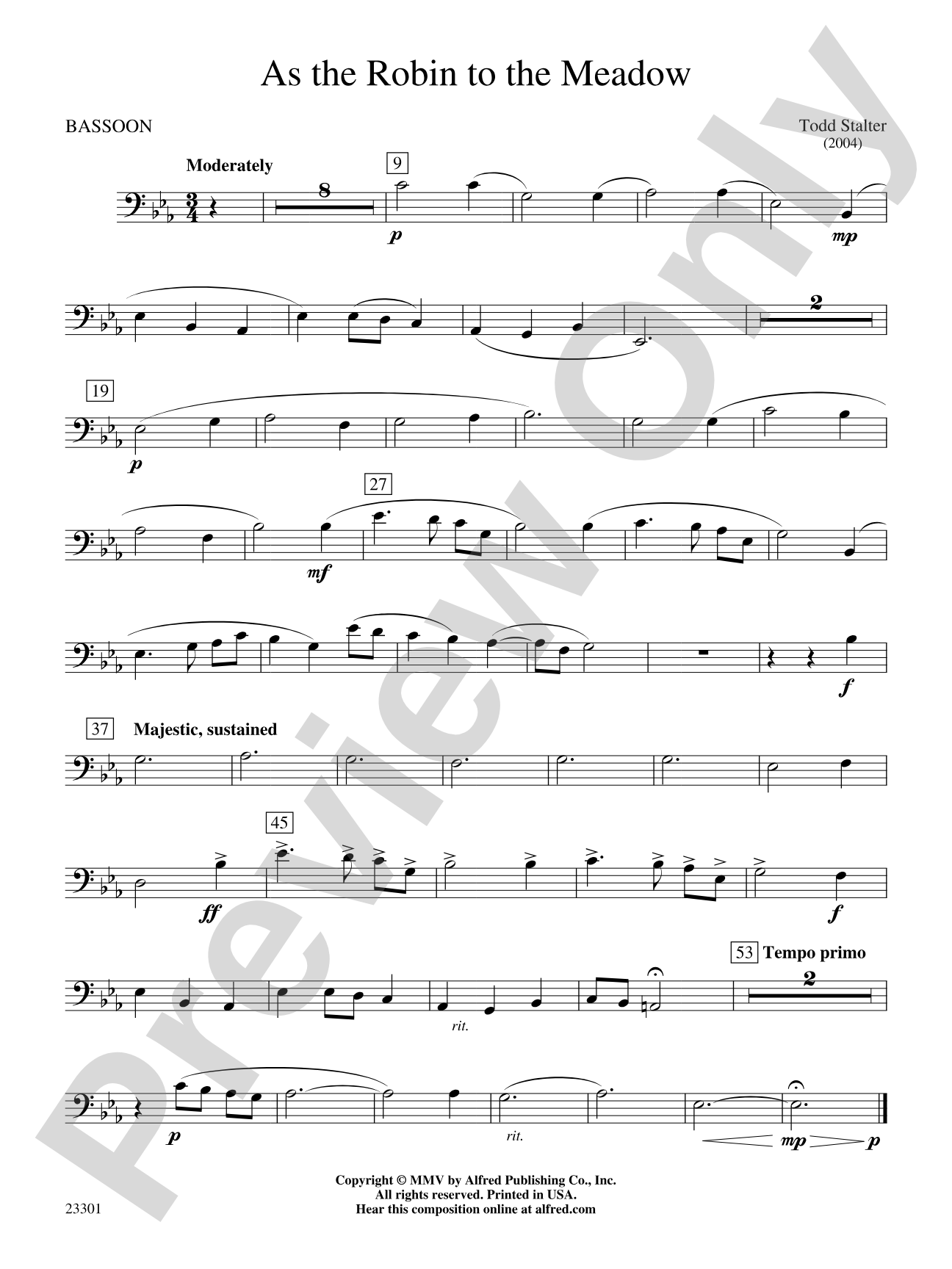 As the Robin to the Meadow: Bassoon
