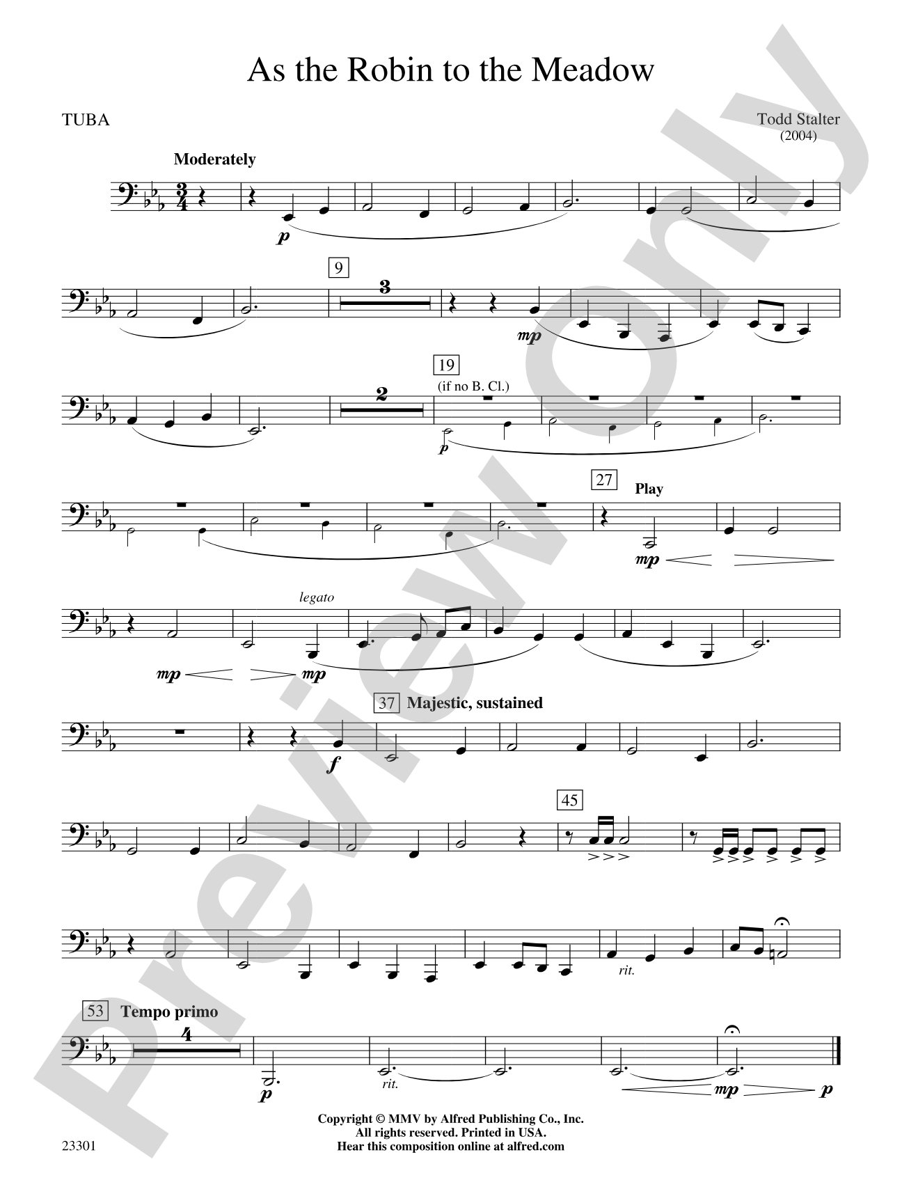 As the Robin to the Meadow: Tuba