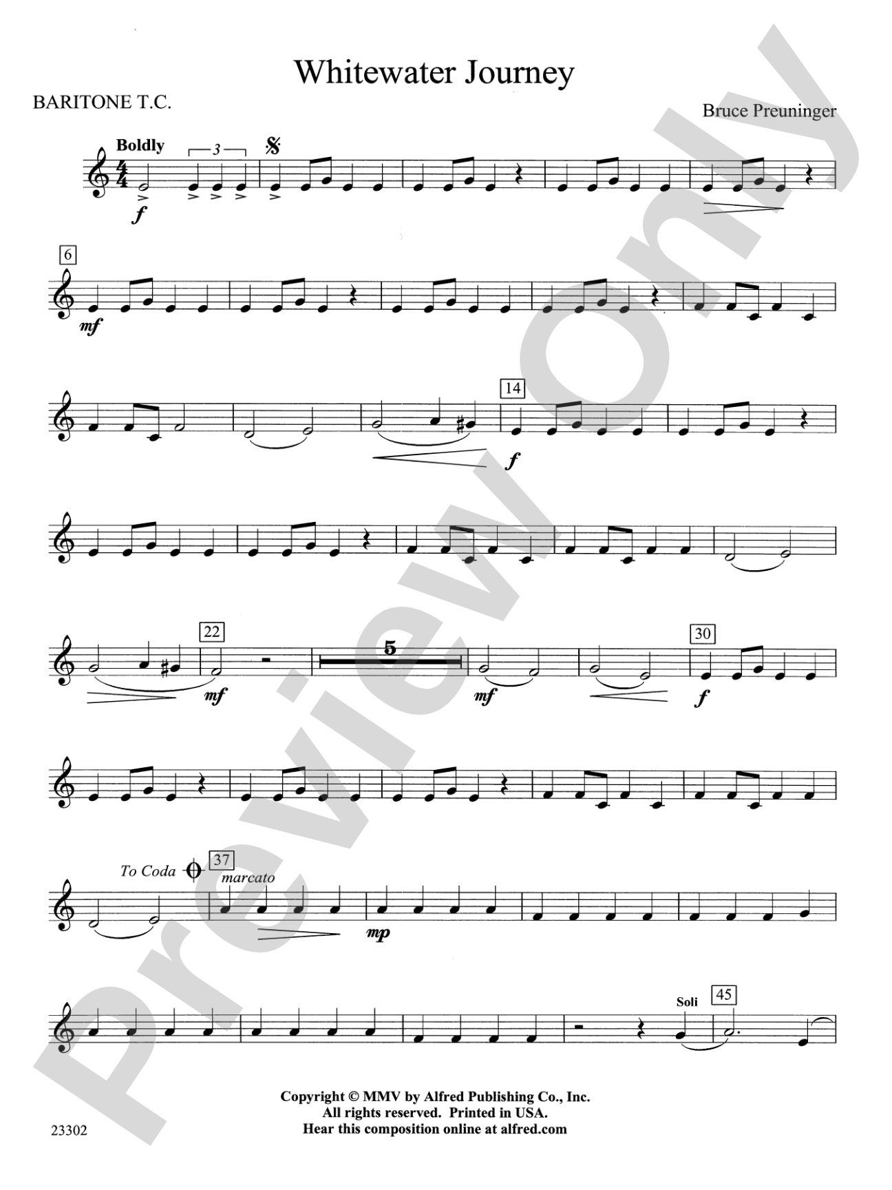 White Water Journey: Baritone T.C.