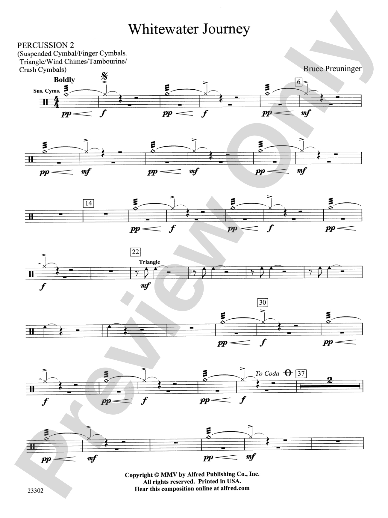 White Water Journey: 2nd Percussion