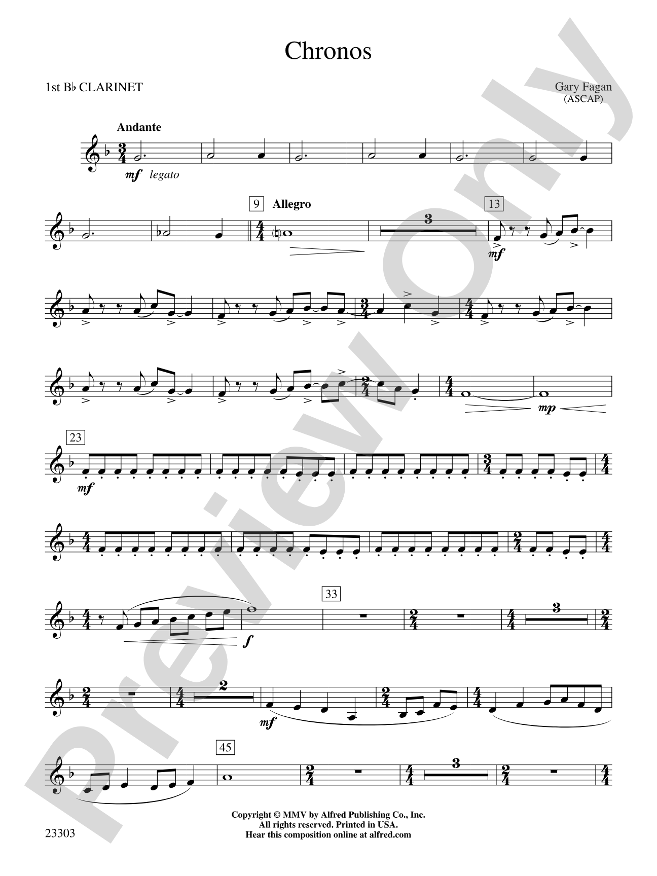 Chronos: 1st B-flat Clarinet