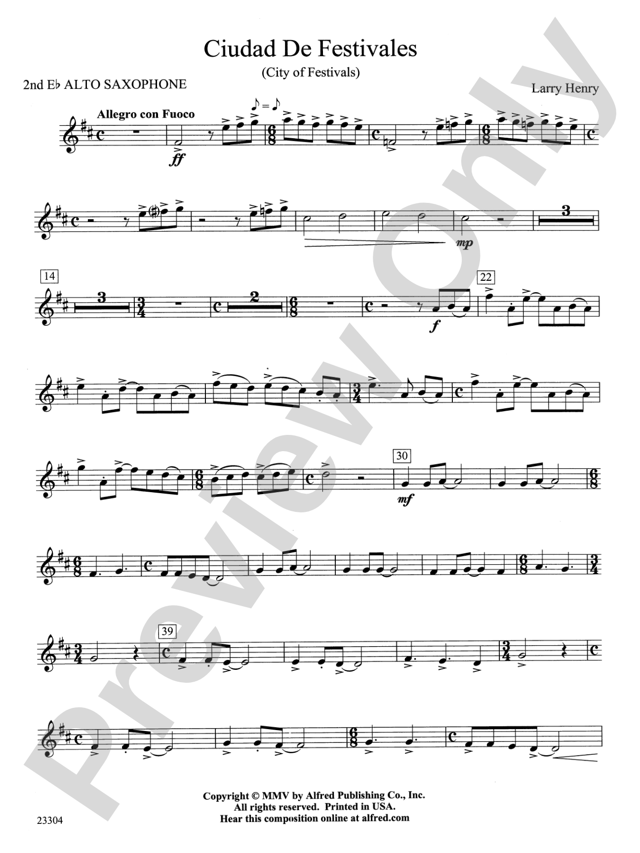Ciudad de Festivales: 2nd E-flat Alto Saxophone