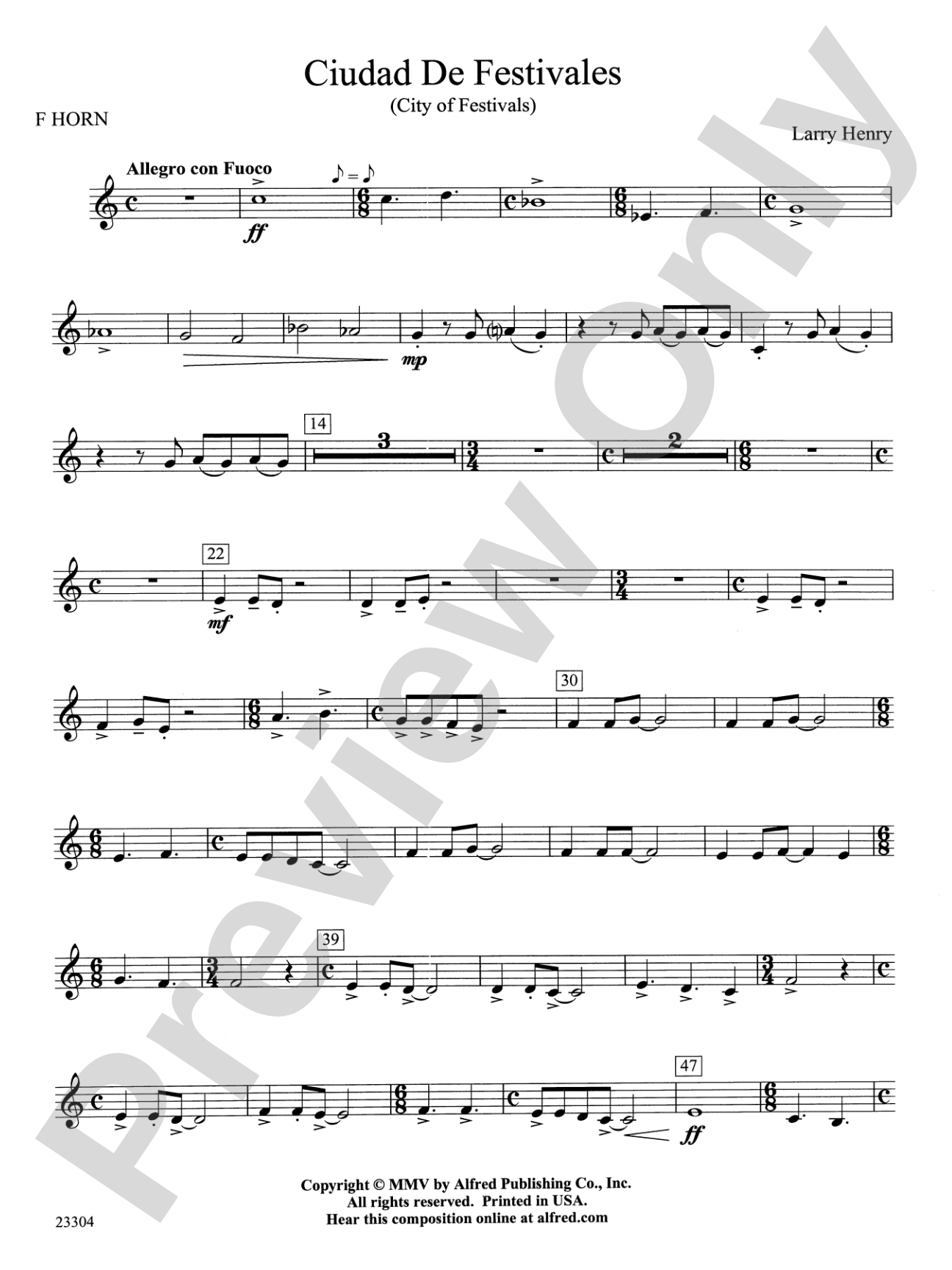 Ciudad de Festivales: 1st F Horn