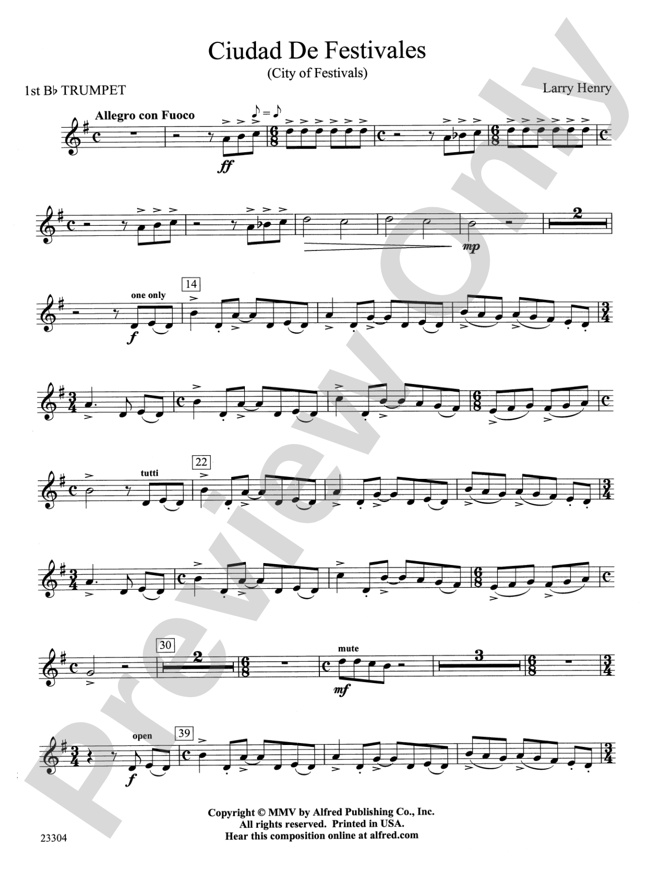 Ciudad de Festivales: 1st B-flat Trumpet