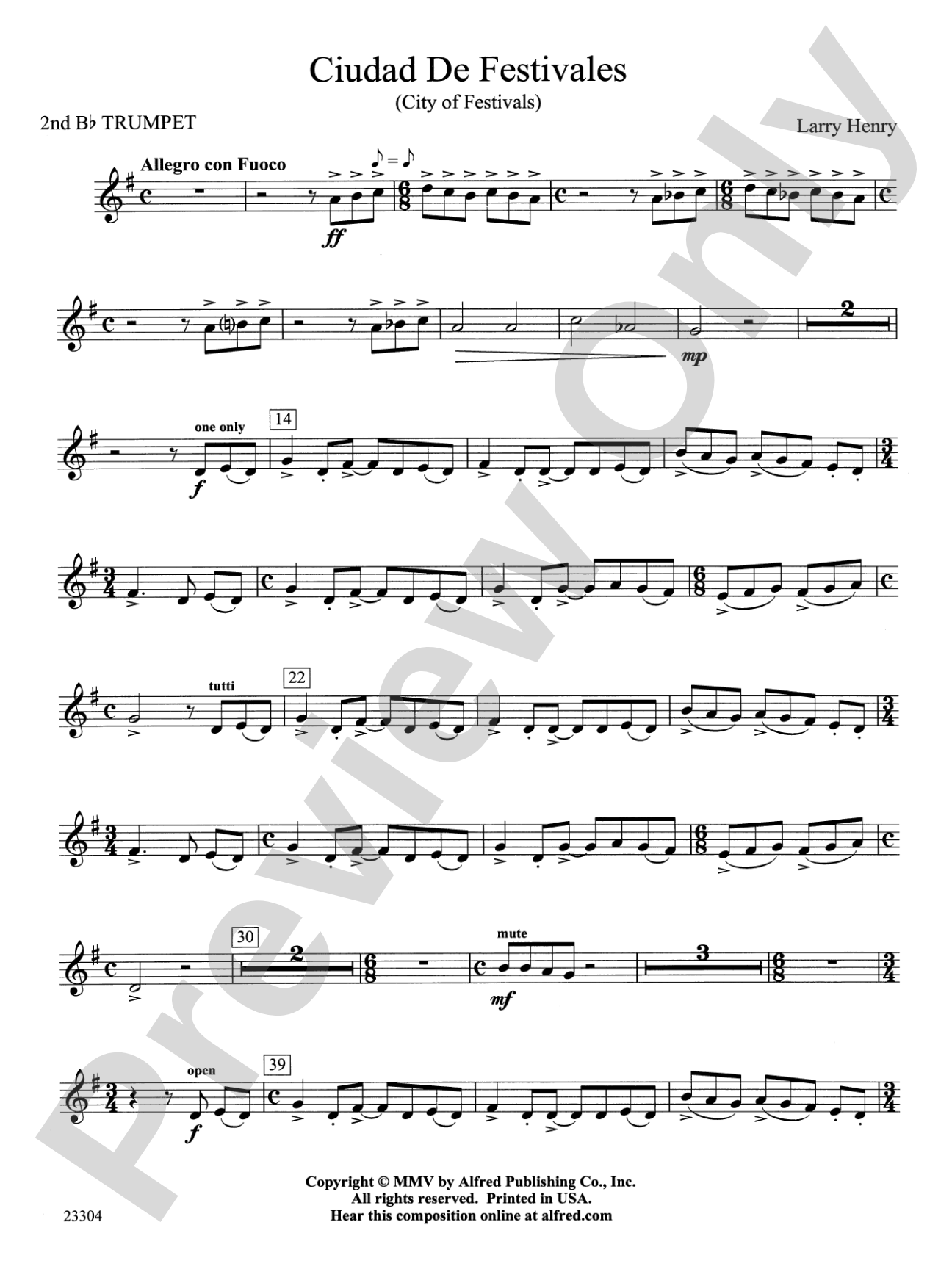 Ciudad de Festivales: 2nd B-flat Trumpet