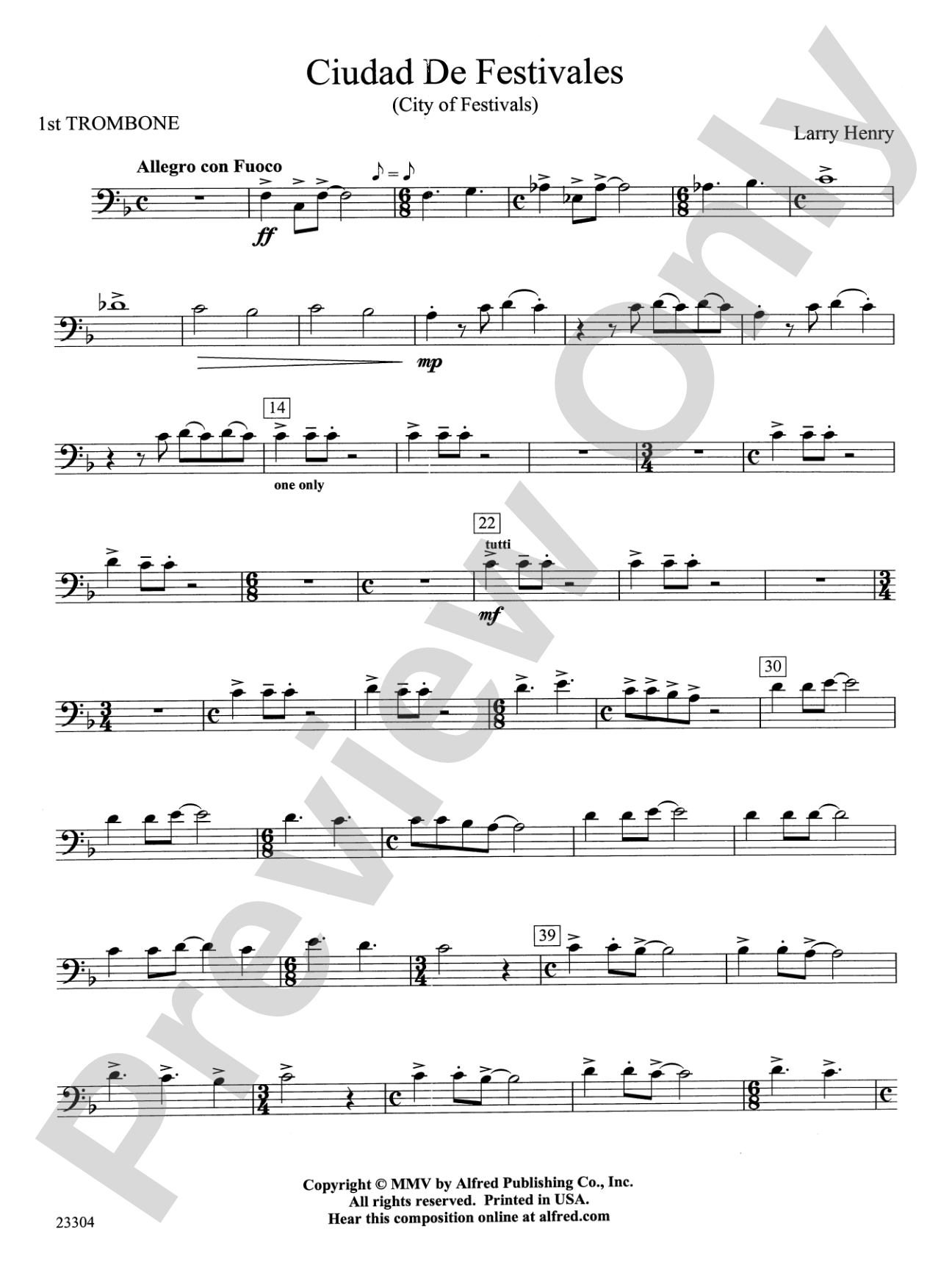 Ciudad de Festivales: 1st Trombone