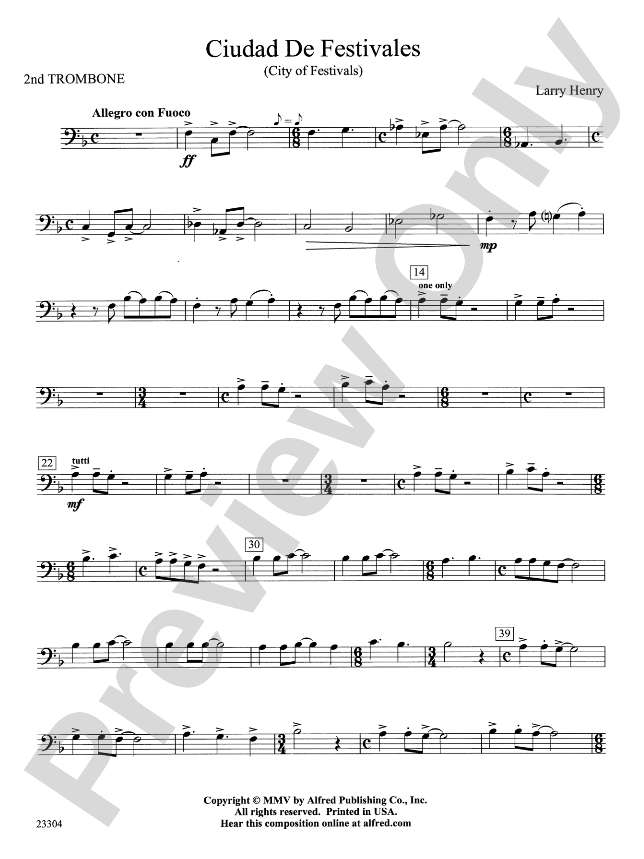 Ciudad de Festivales: 2nd Trombone