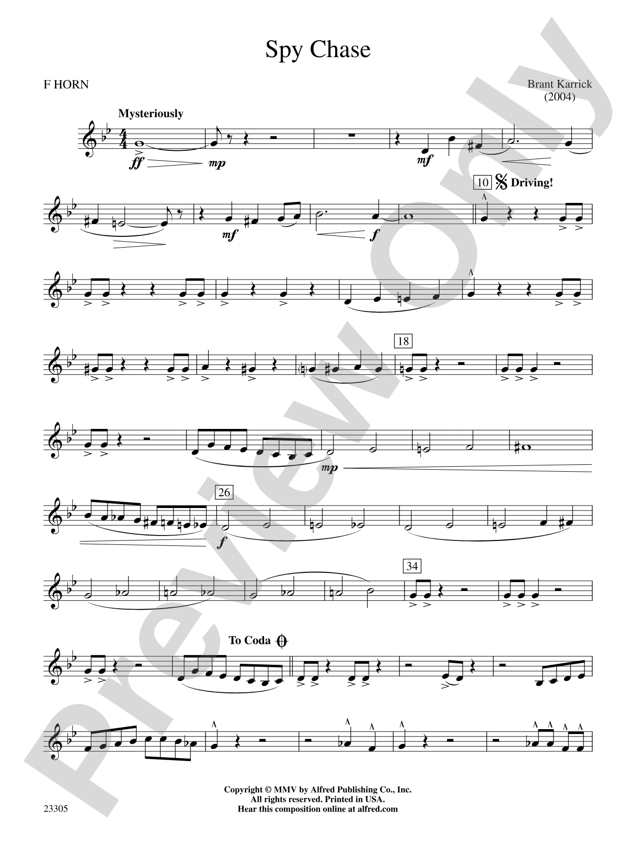 Spy Chase: 1st F Horn