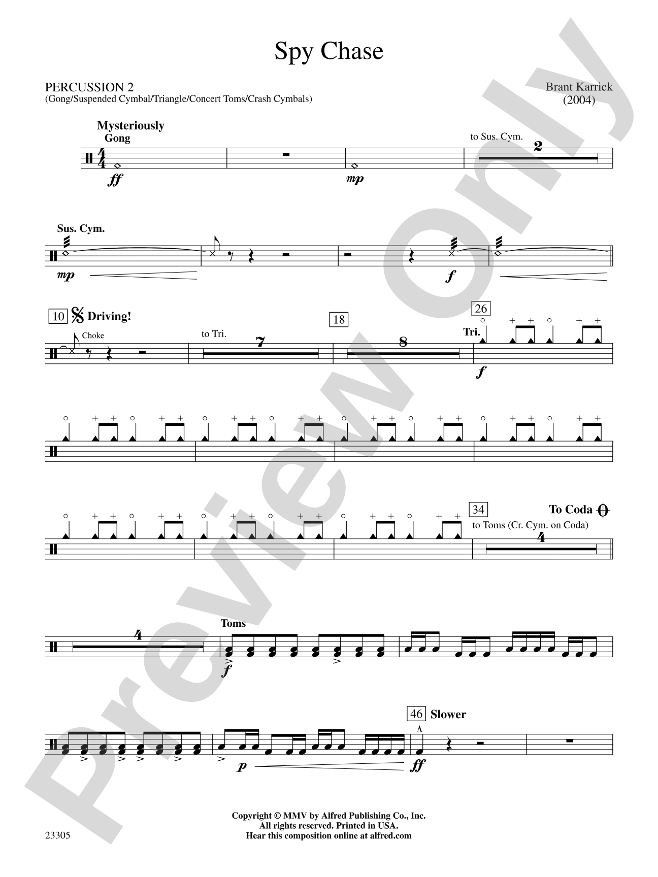 Spy Chase: 2nd Percussion