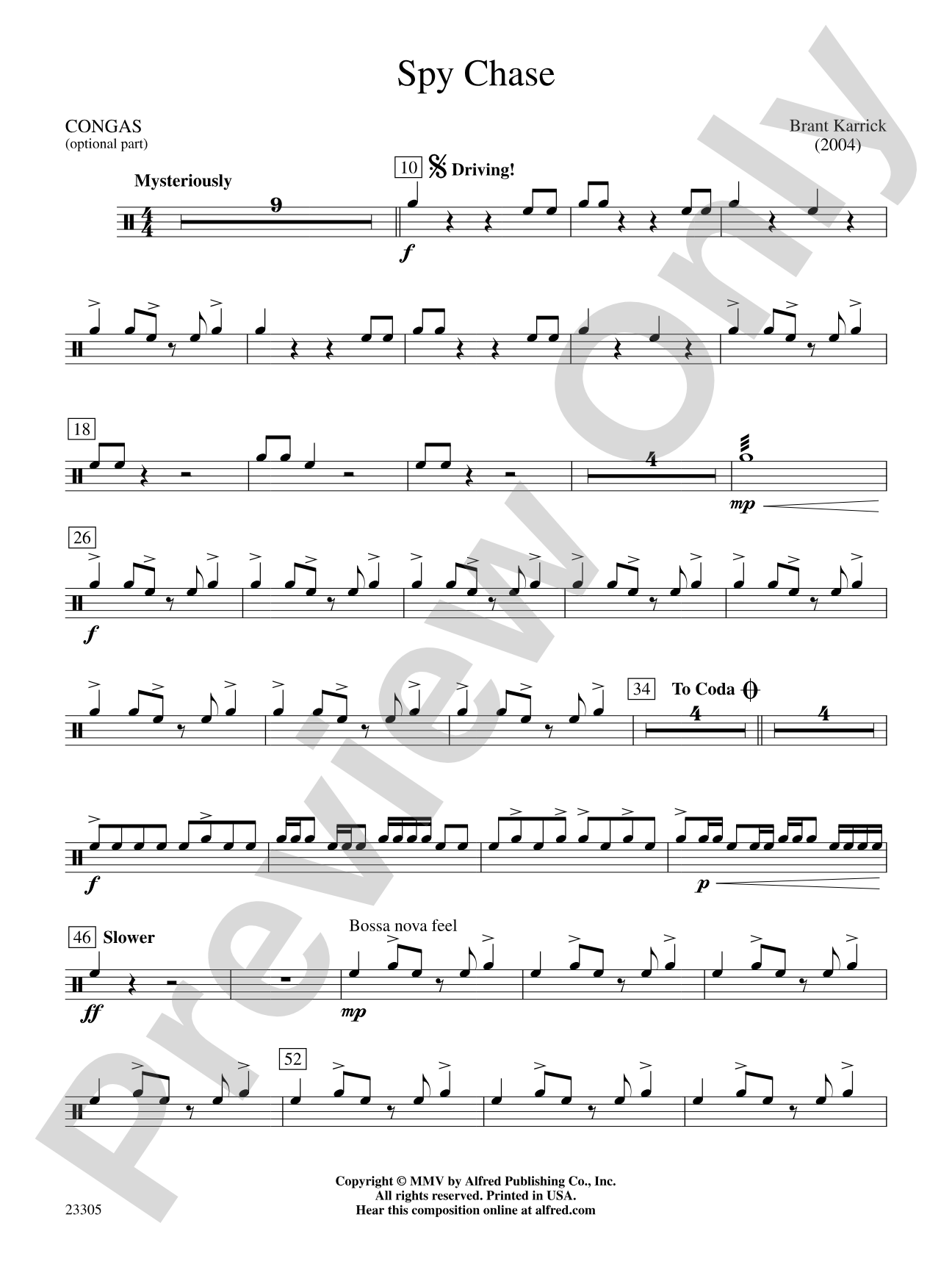 Spy Chase: 3rd Percussion