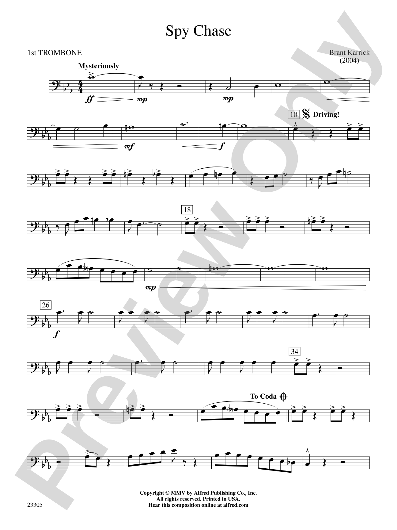 Spy Chase: 1st Trombone