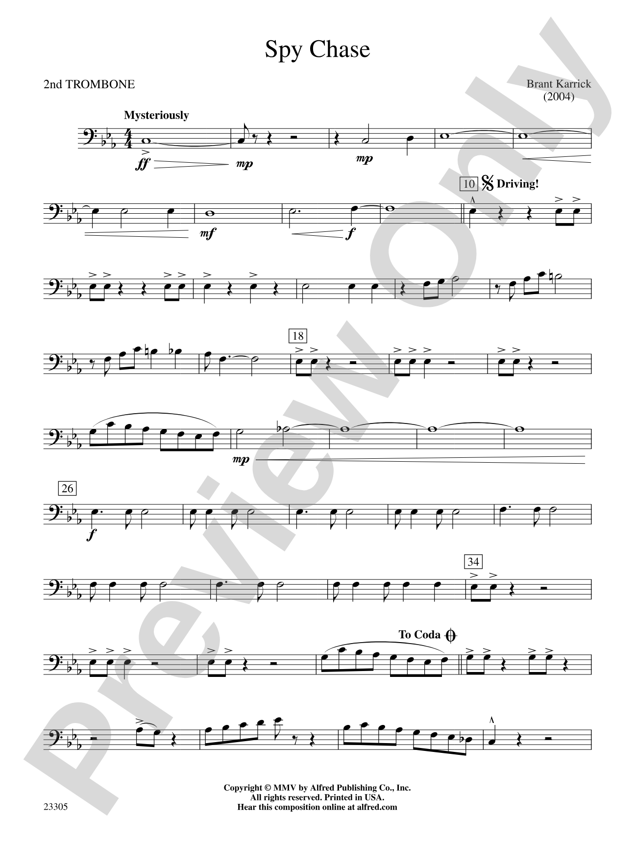 Spy Chase: 2nd Trombone