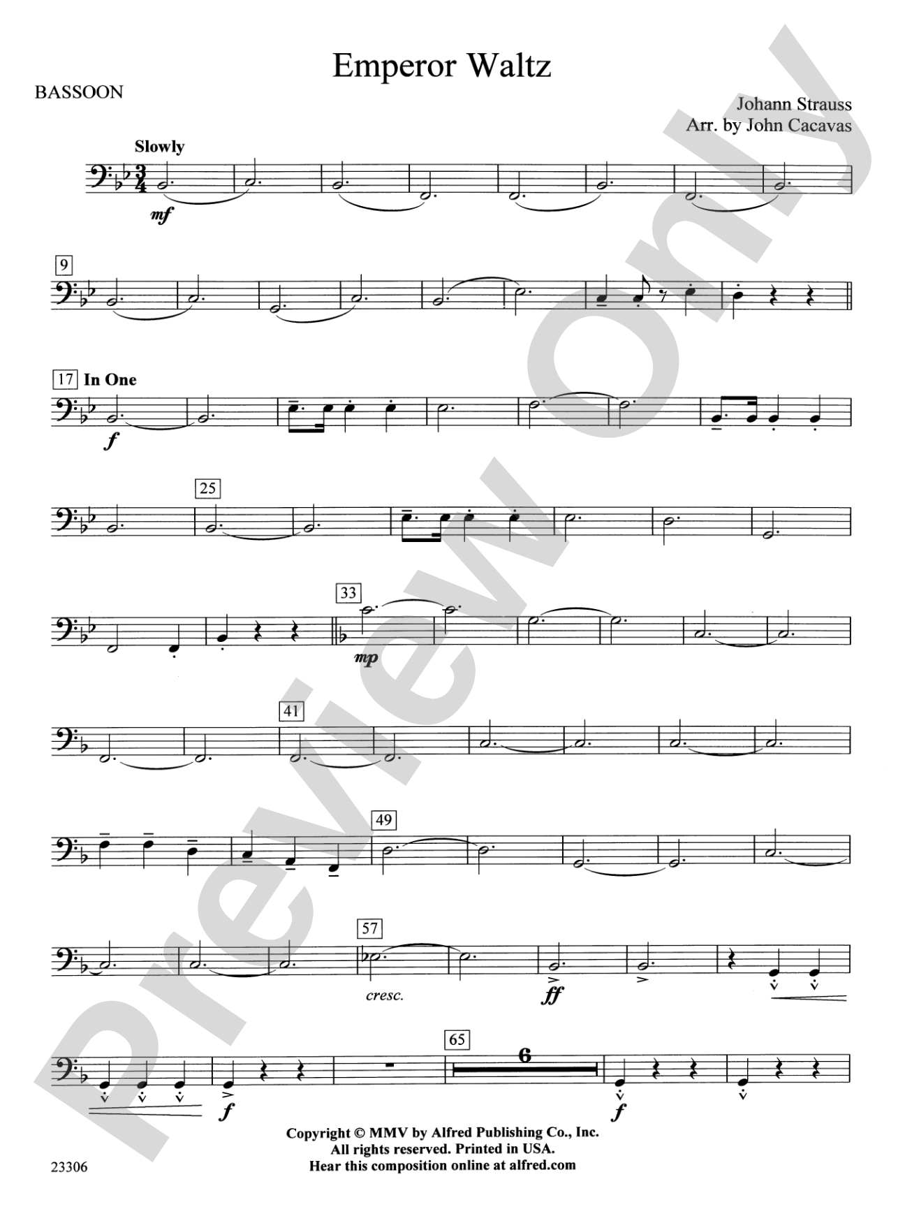 Emperor Waltz: Bassoon