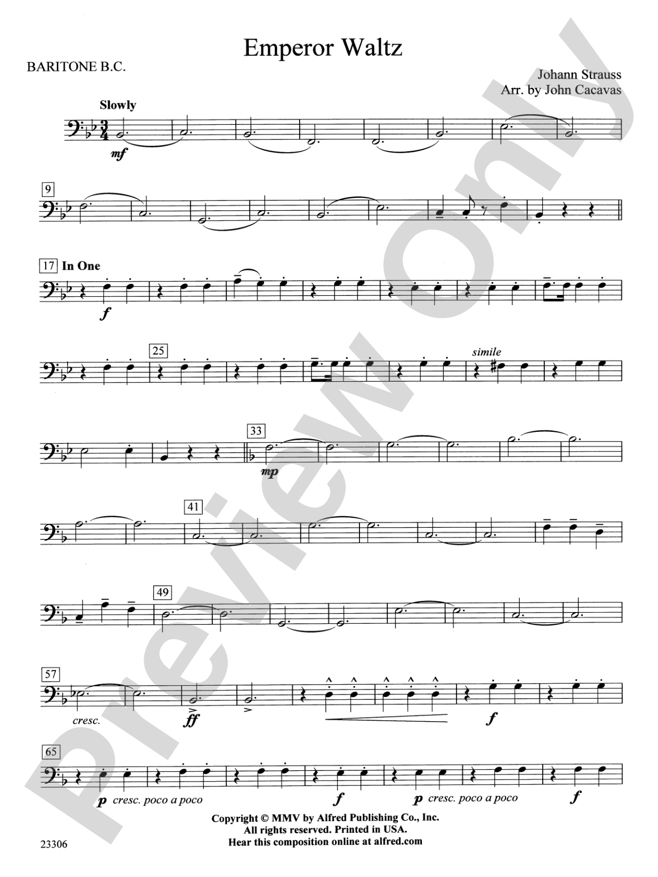 Emperor Waltz: Baritone B.C.