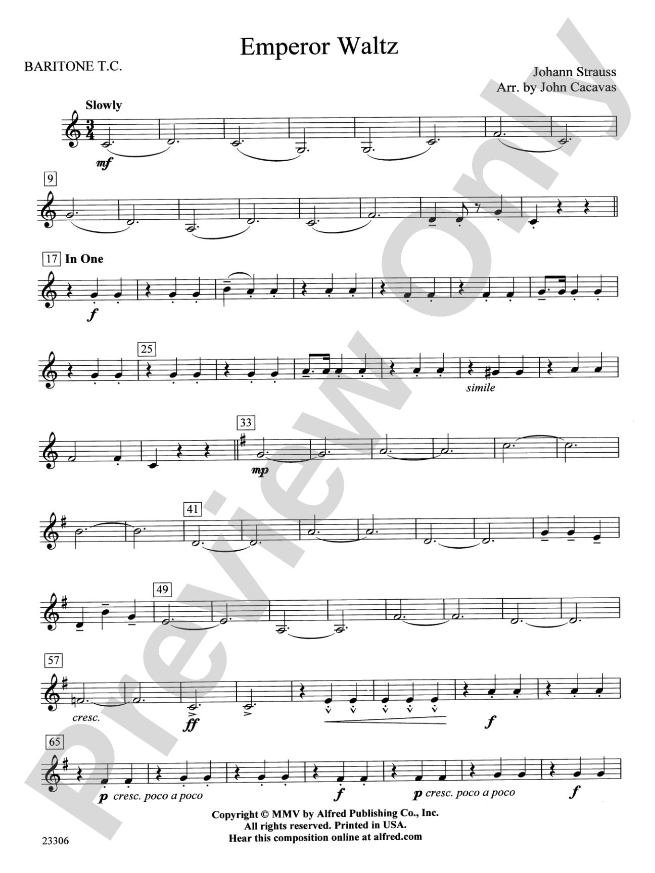 Emperor Waltz: Baritone T.C.