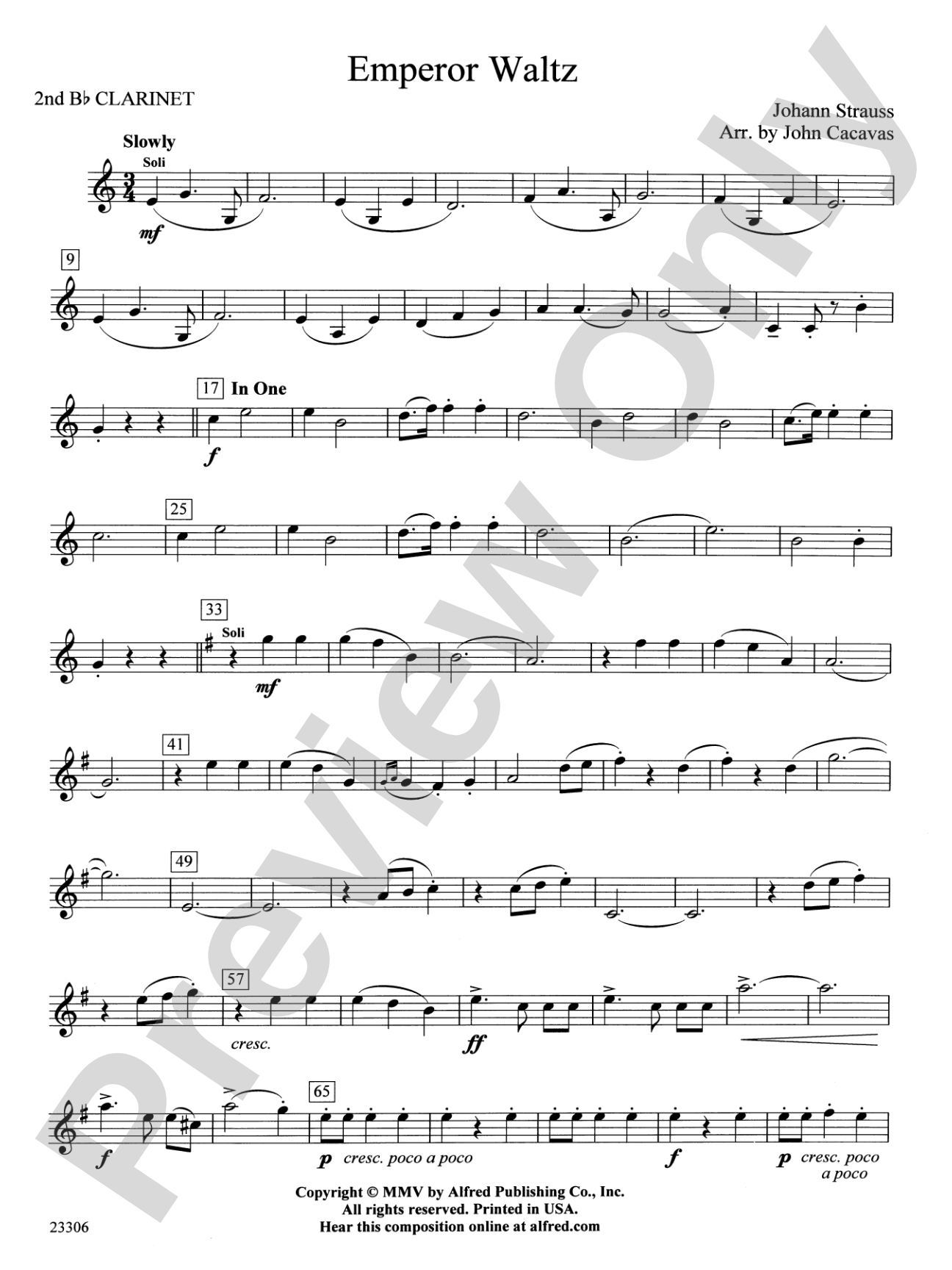 Emperor Waltz: 2nd B-flat Clarinet