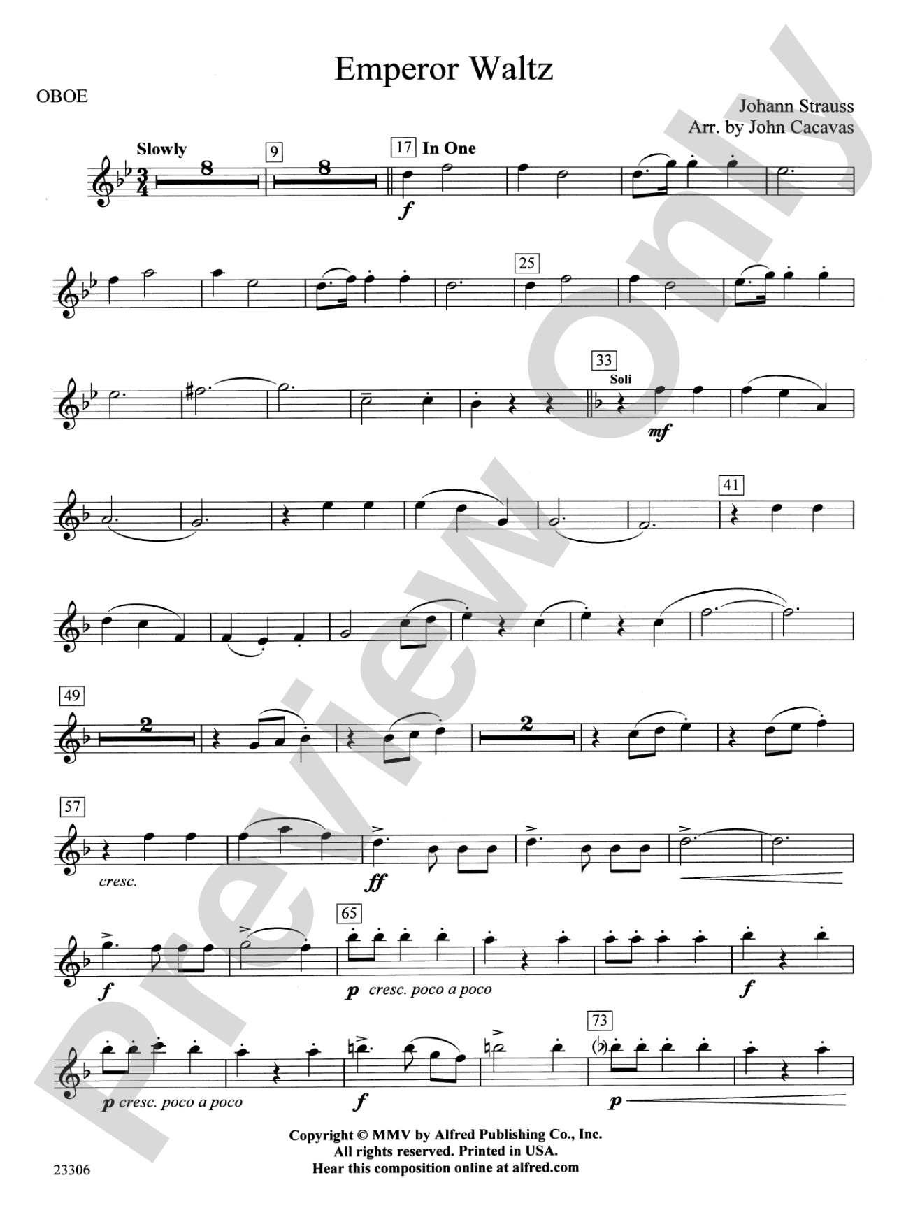 Emperor Waltz: Oboe