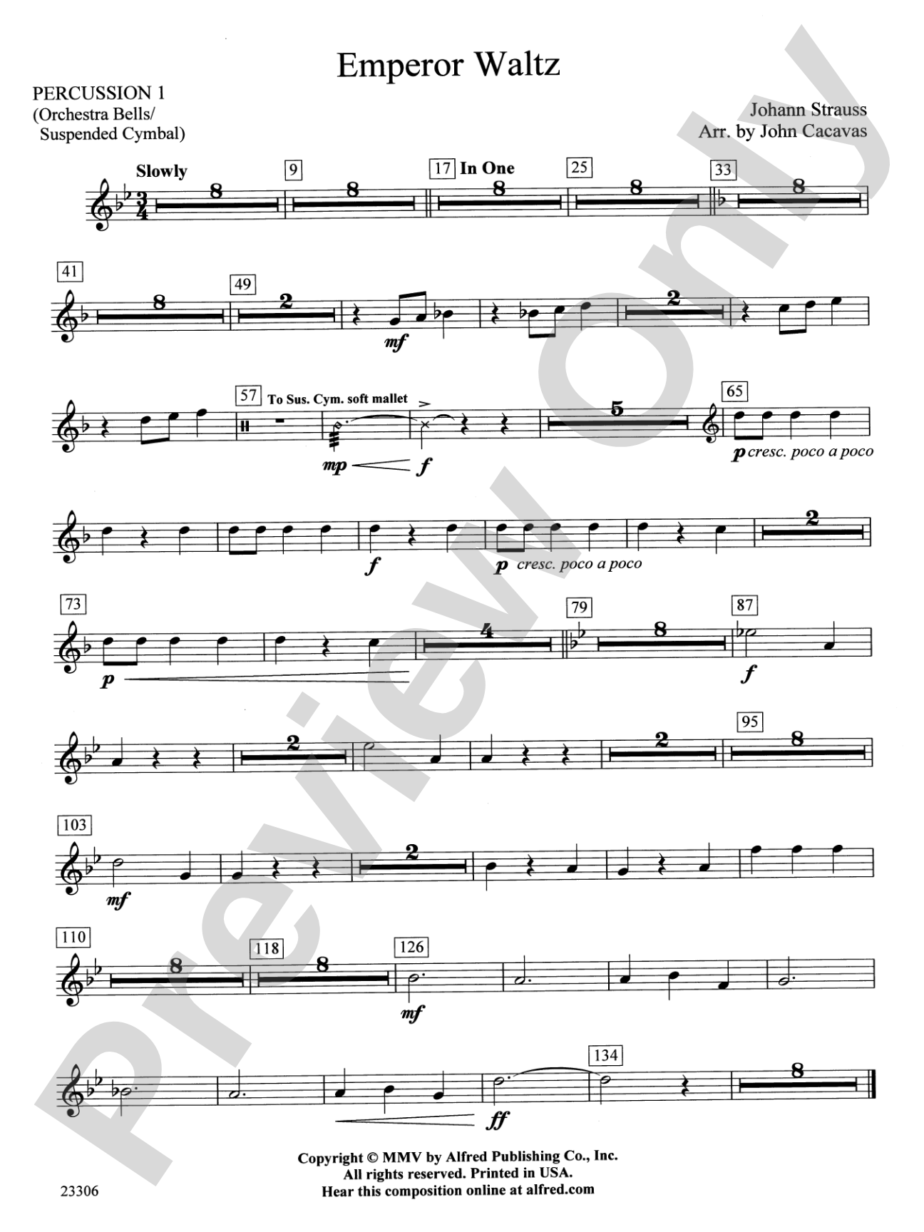 Emperor Waltz: 1st Percussion