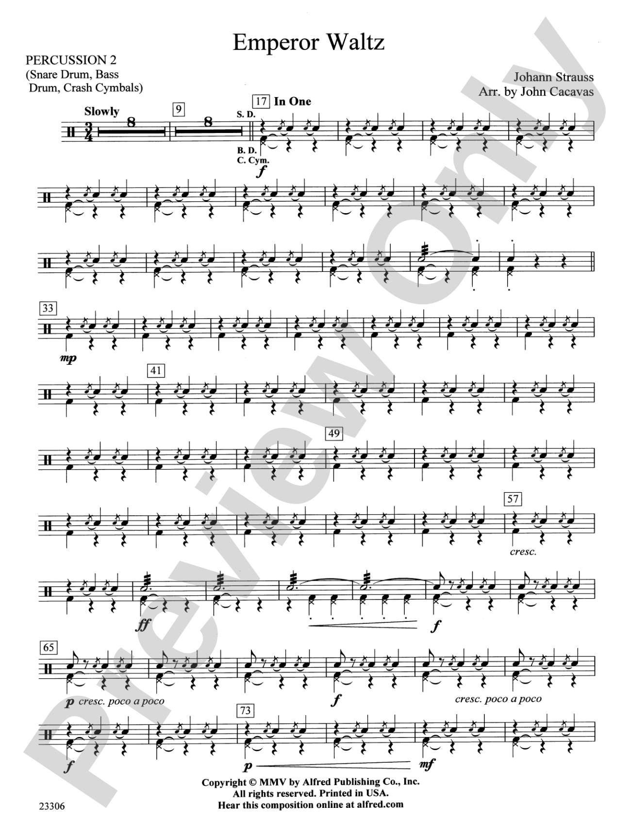 Emperor Waltz: 2nd Percussion