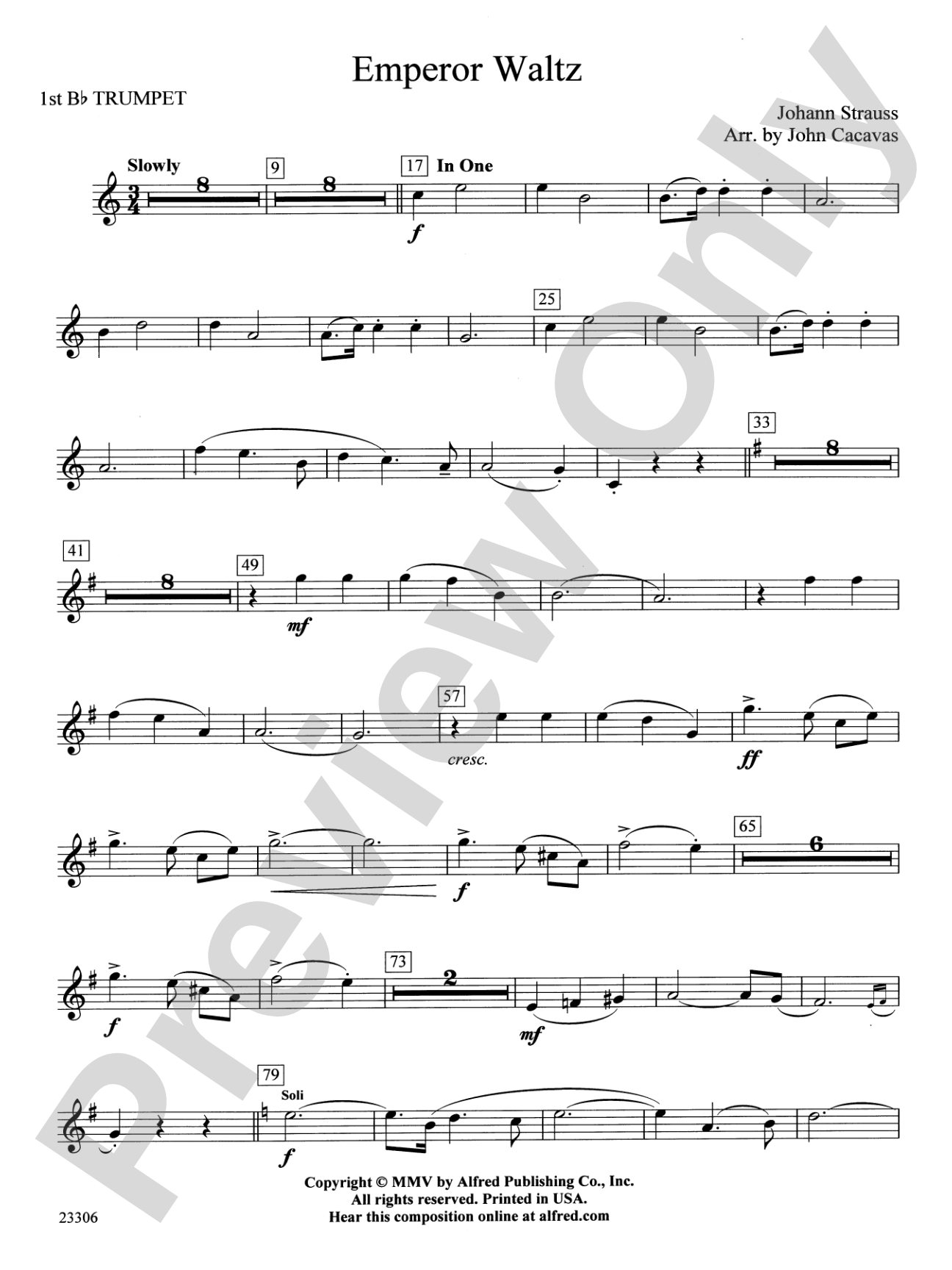 Emperor Waltz: 1st B-flat Trumpet