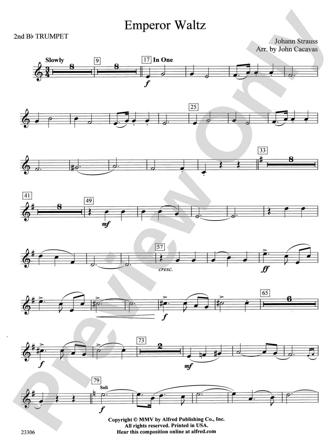 Emperor Waltz: 2nd B-flat Trumpet