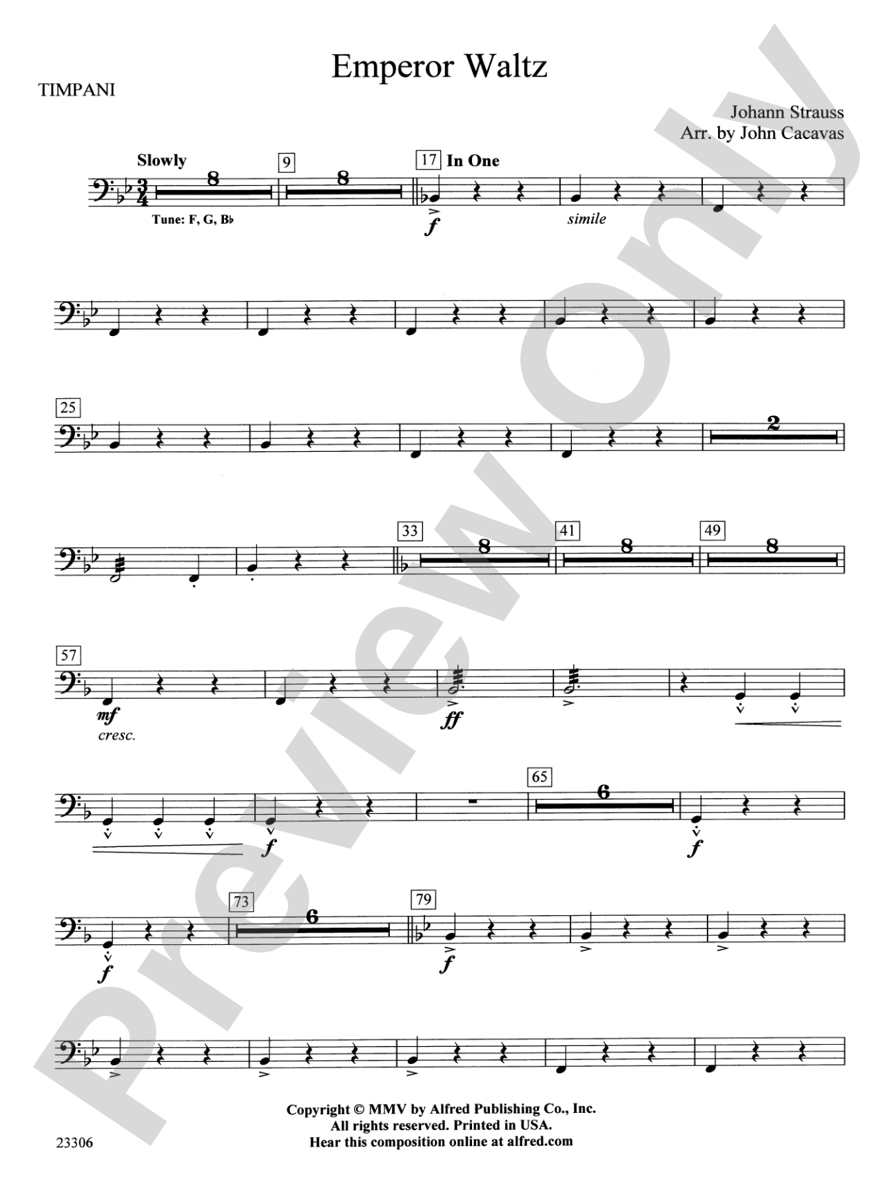 Emperor Waltz: Timpani