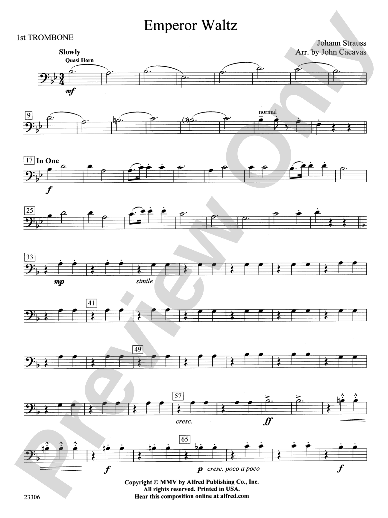 Emperor Waltz: 1st Trombone