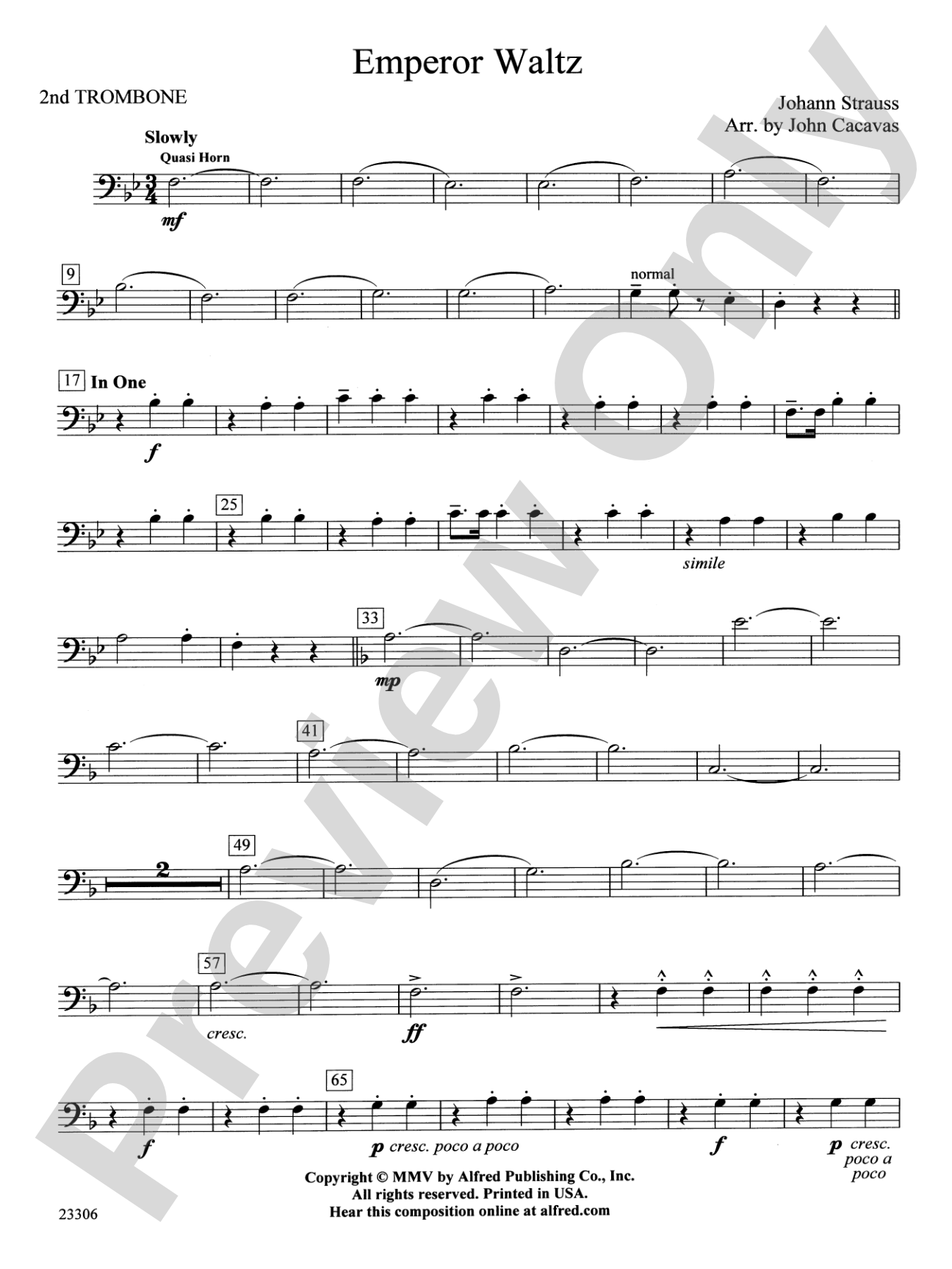 Emperor Waltz: 2nd Trombone