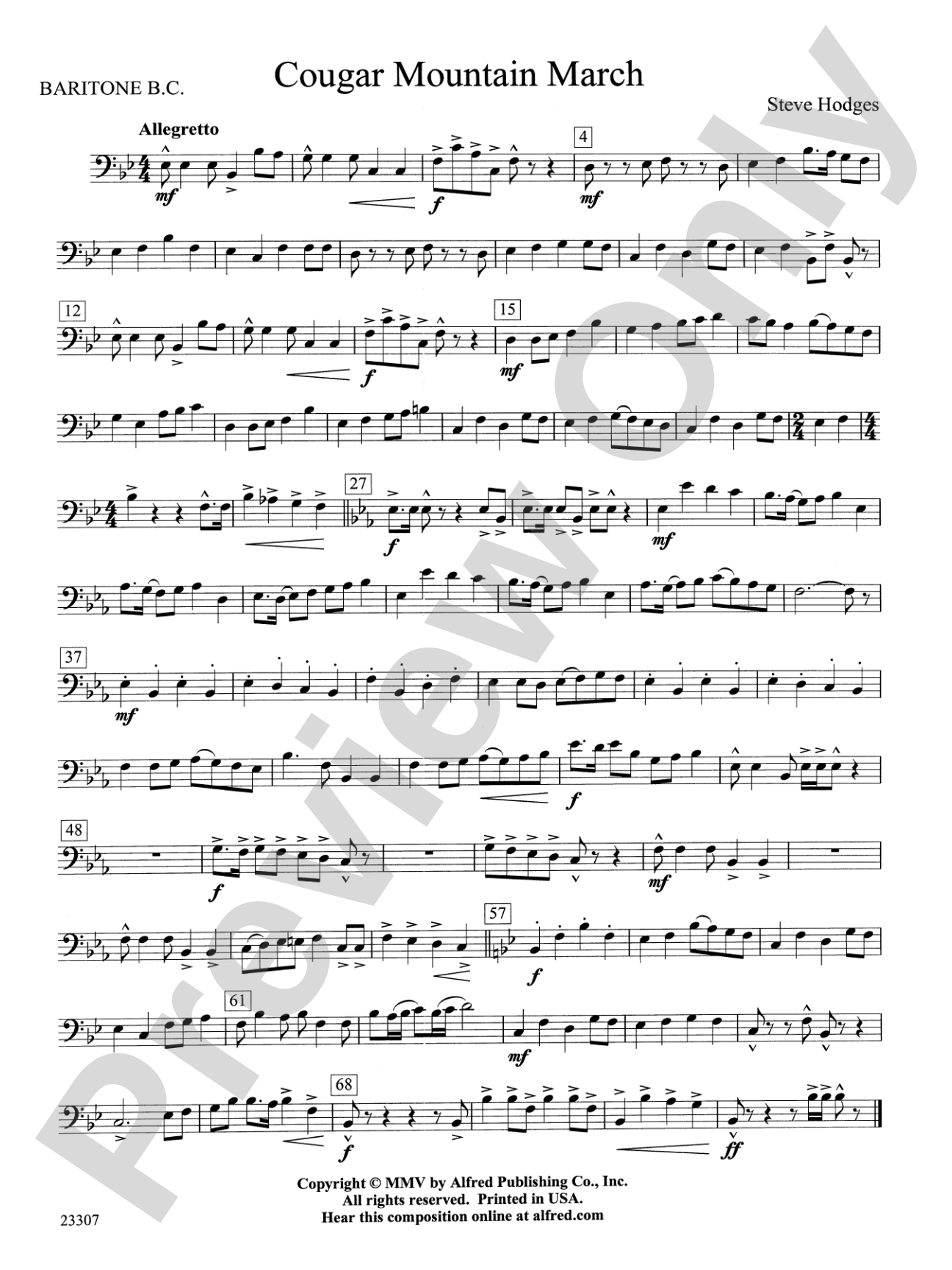 Cougar Mountain March: Baritone B.C.
