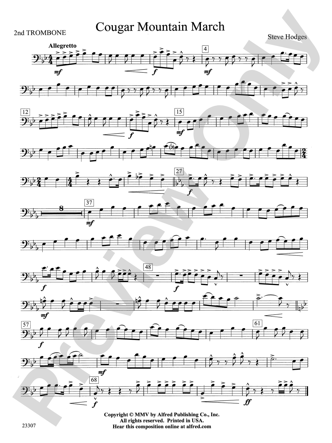 Cougar Mountain March: 2nd Trombone