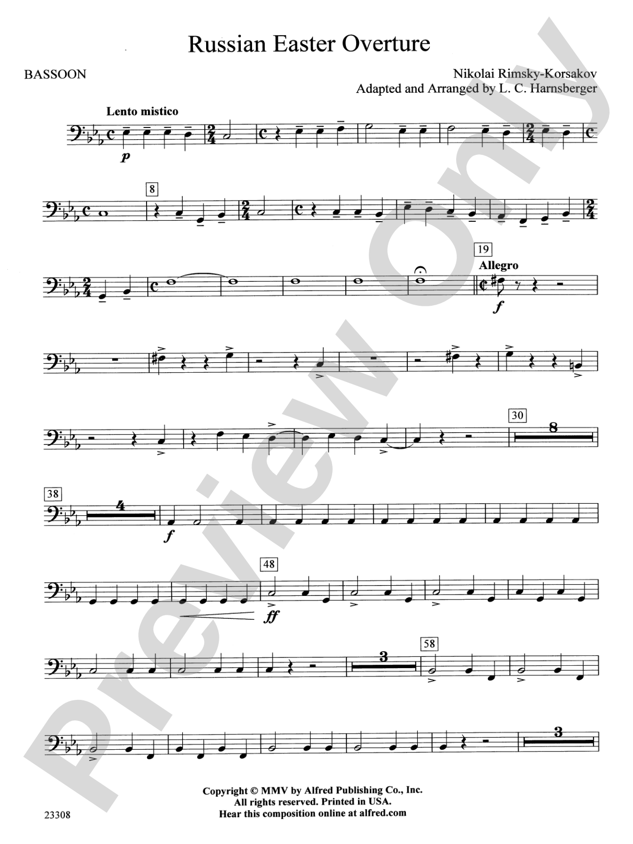 Russian Easter Overture: Bassoon