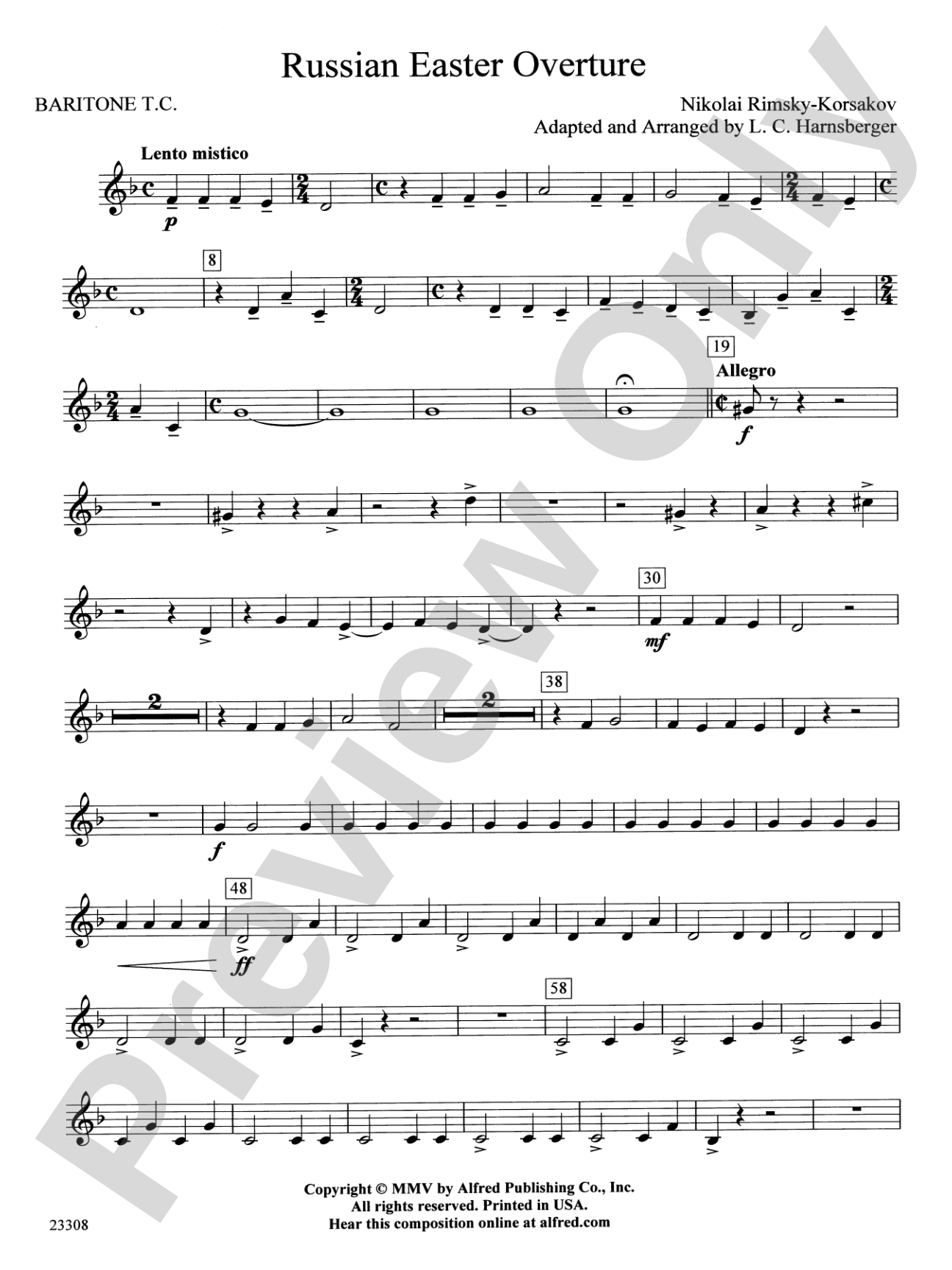 Russian Easter Overture: Baritone T.C.
